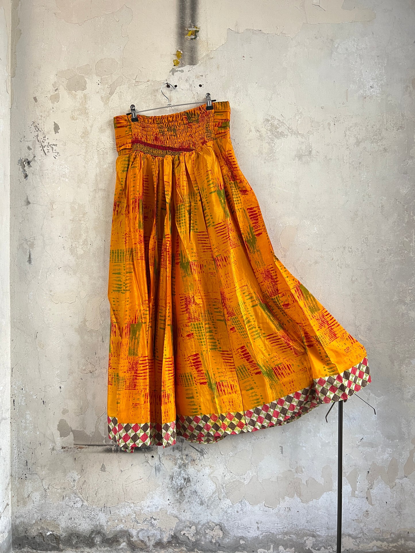 Vintage Saree Silk Pleated Skirt