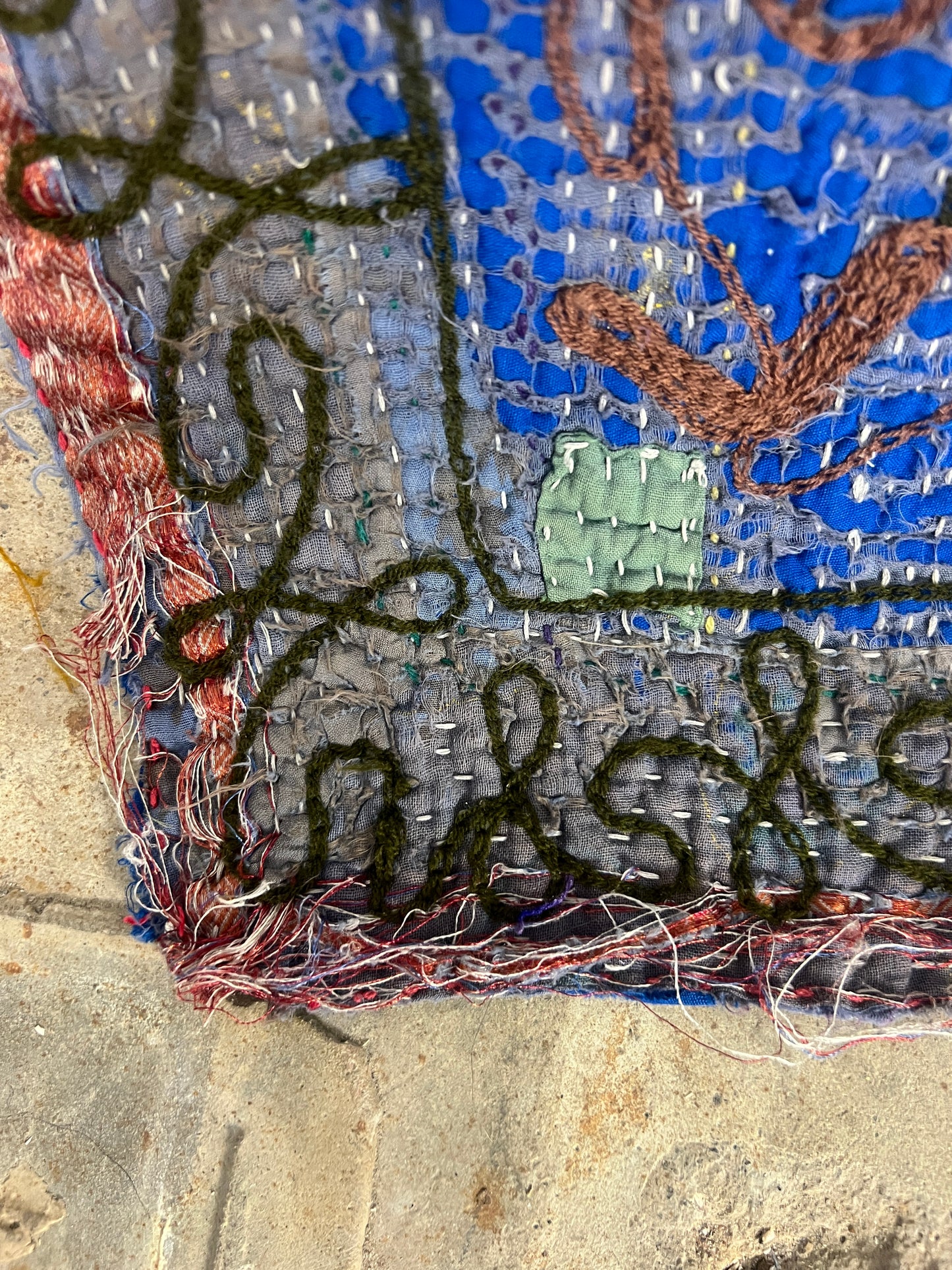 Vintage Kantha Suzani Quilt
