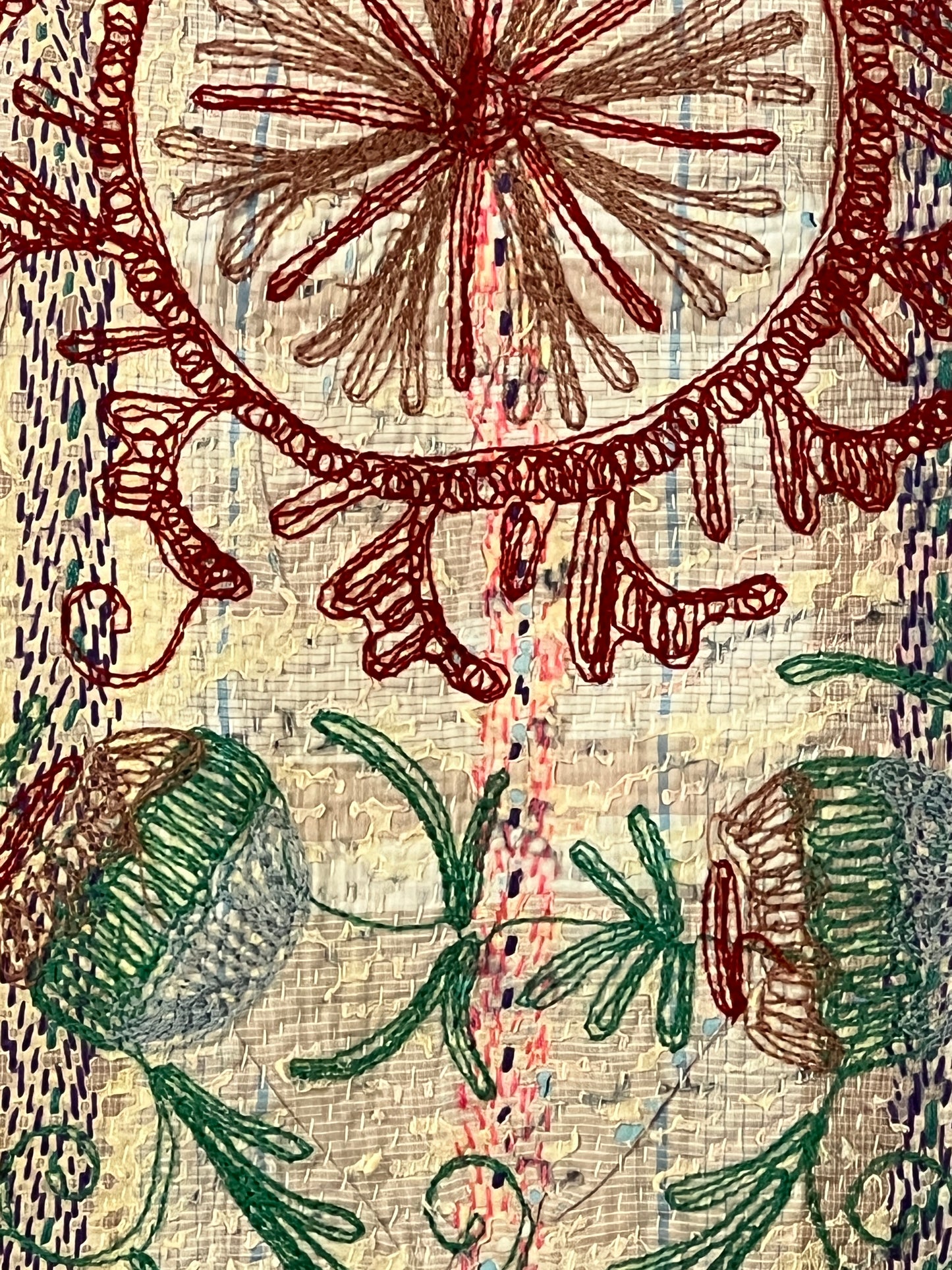 Vintage Kantha Suzani Quilt