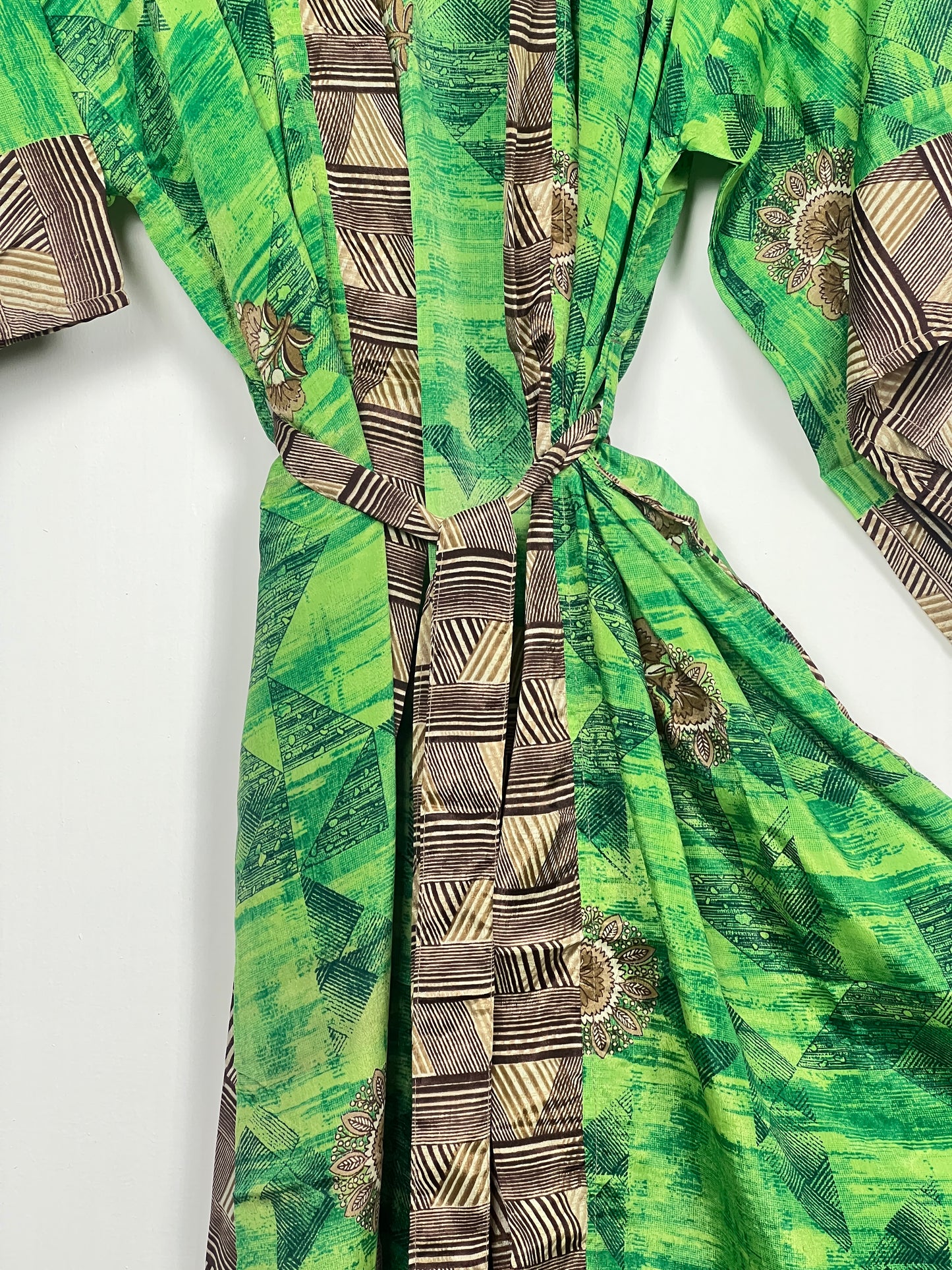 Vintage Saree Silk Kimono / Duster - Long - Wider Unisex Fit
