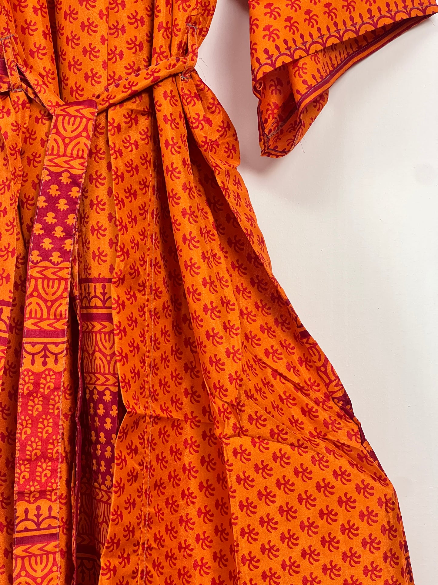 Vintage Saree Silk Kimono / Duster - Long