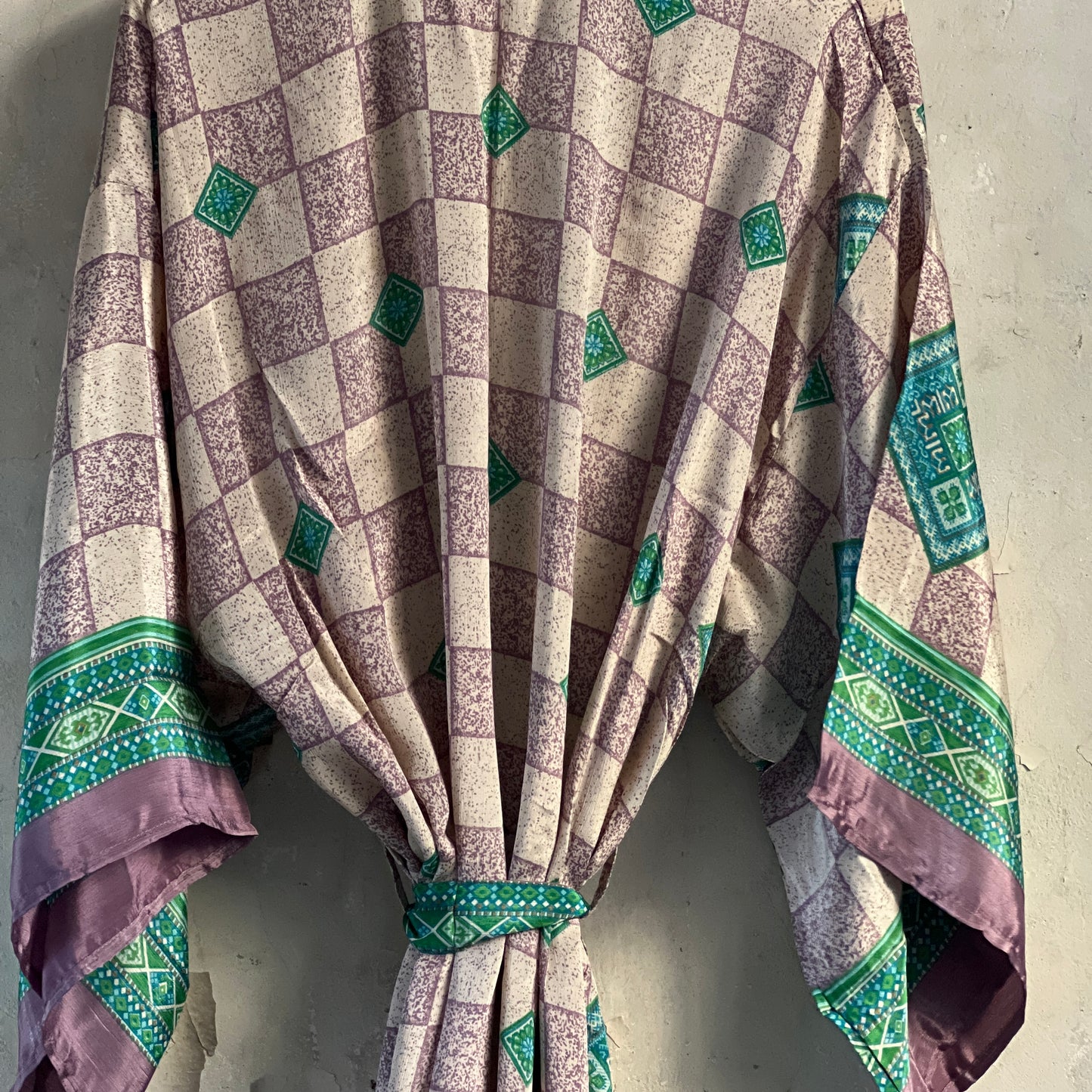 Vintage Saree Silk Kimono / Duster - Long