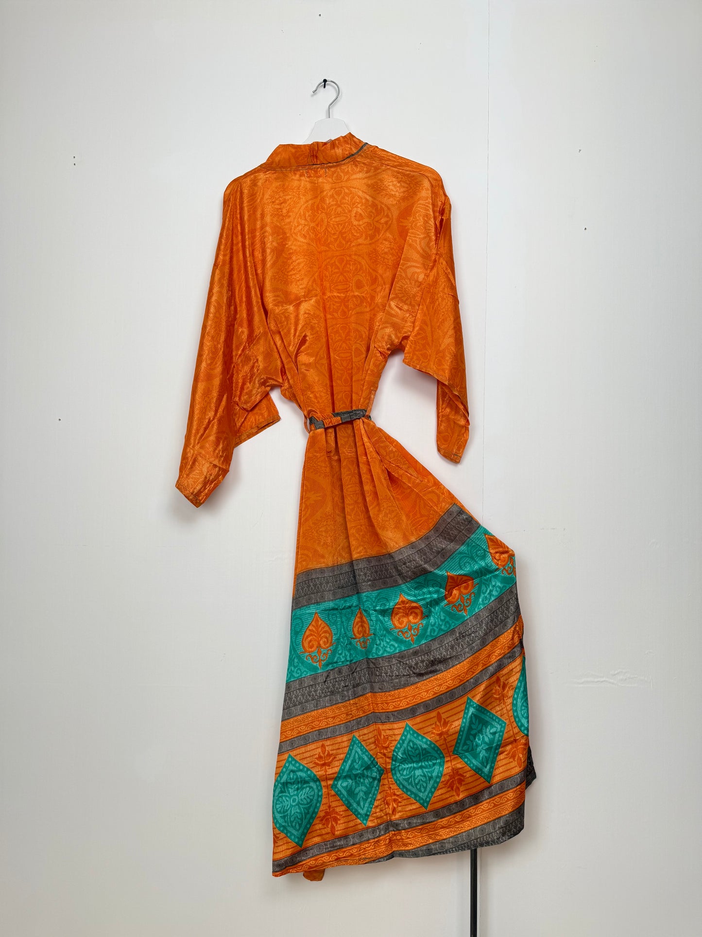 Vintage Saree Silk Kimono / Duster - Long