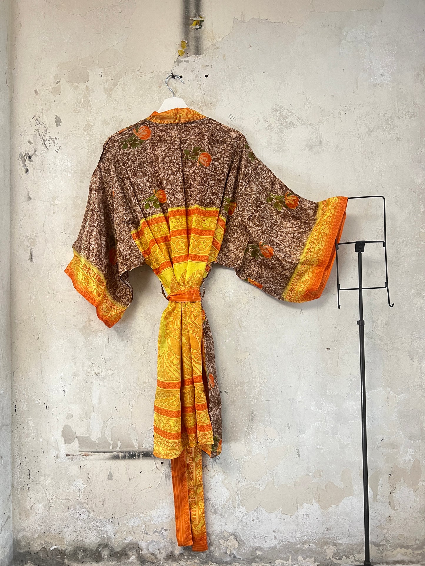Vintage Saree Silk Kimono / Duster - Short