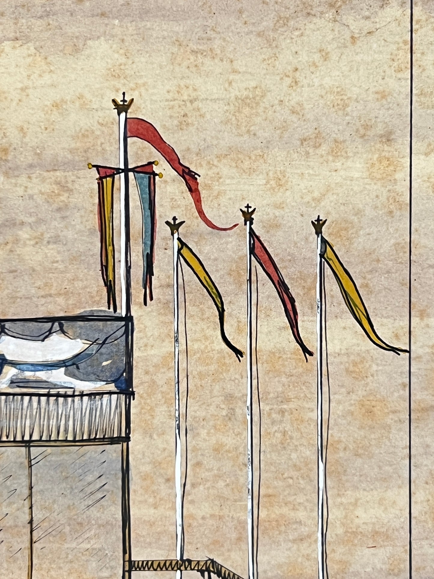 Original plans for the Royal Dais used during the opening ceremony of the Forth Road Bridge