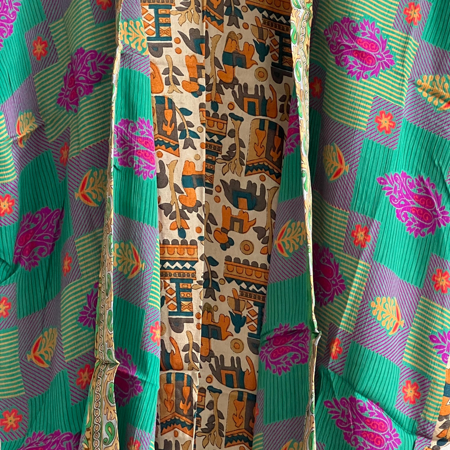 Vintage Saree Silk Open Shirt
