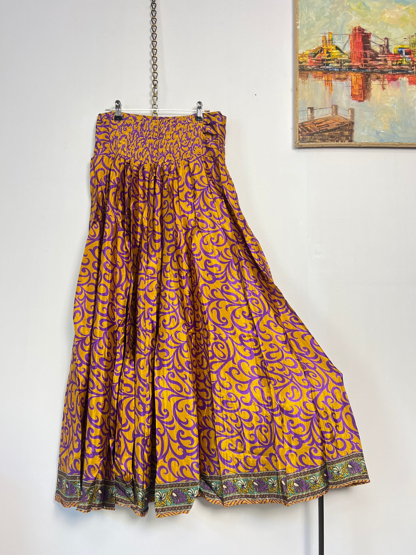 Vintage Saree Silk Pleated Skirt