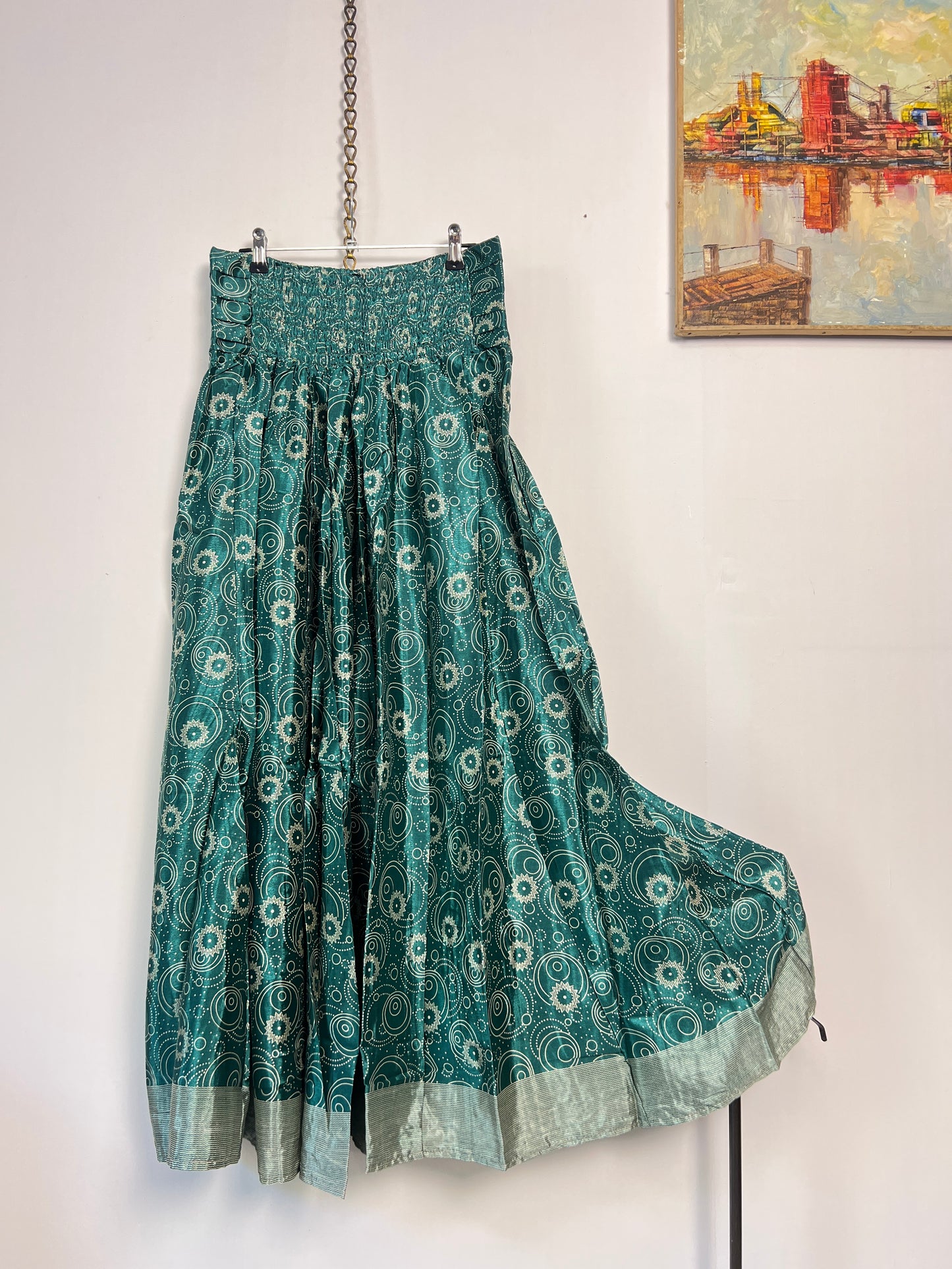 Vintage Saree Silk Pleated Skirt