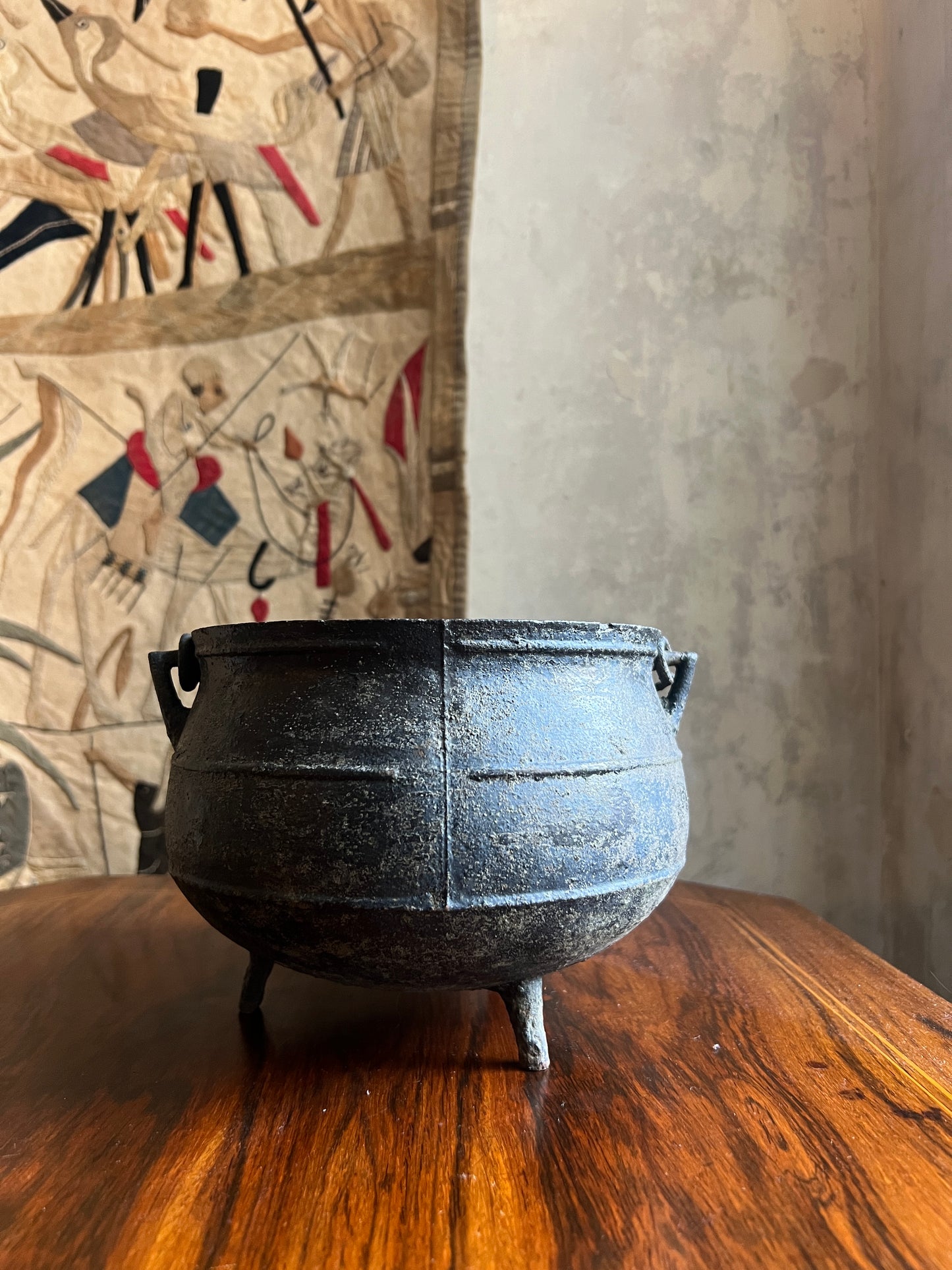 A Diminutive Vernacular Cast Iron Cauldron ~ 19thC Scottish