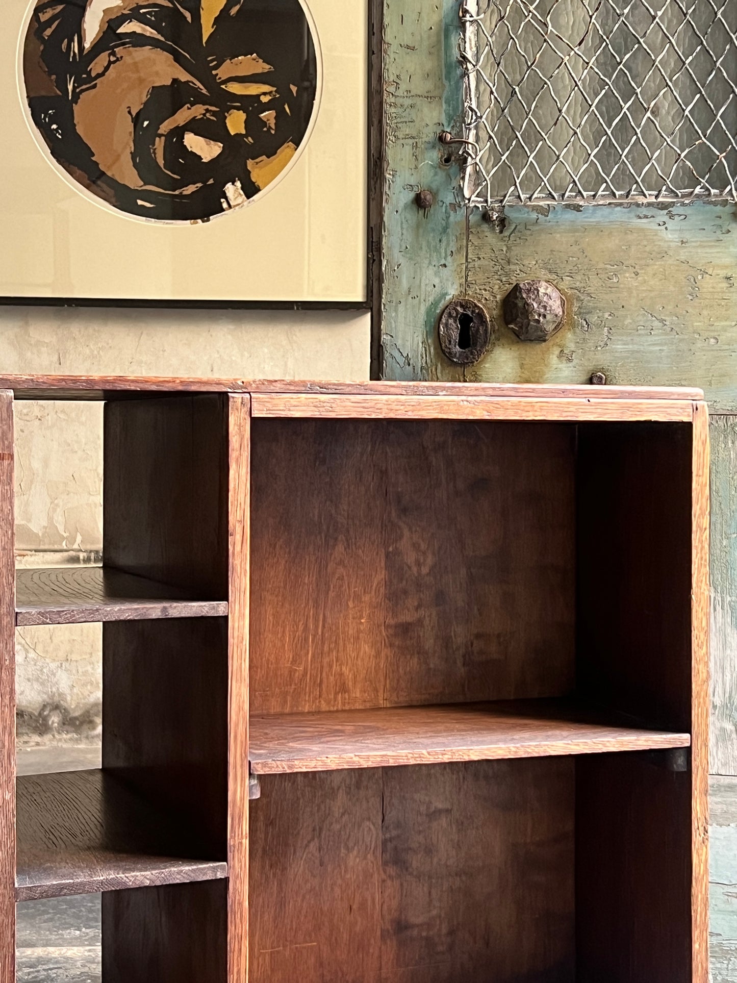 English Three Sided Modernist Compact Bookcase ~ 1930’s