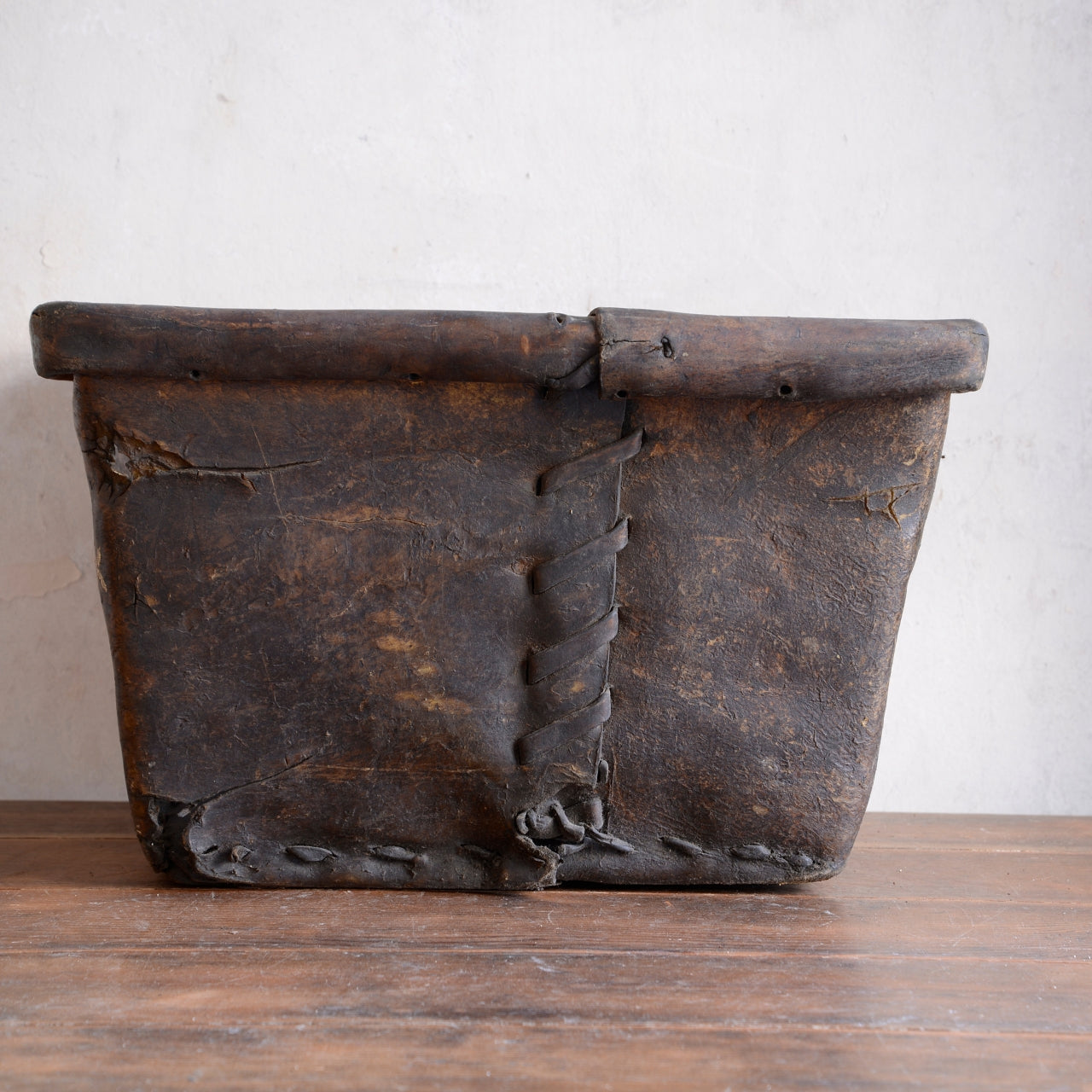 19th Century Buffalo Rawhide Mill Bucket - No 119/Name