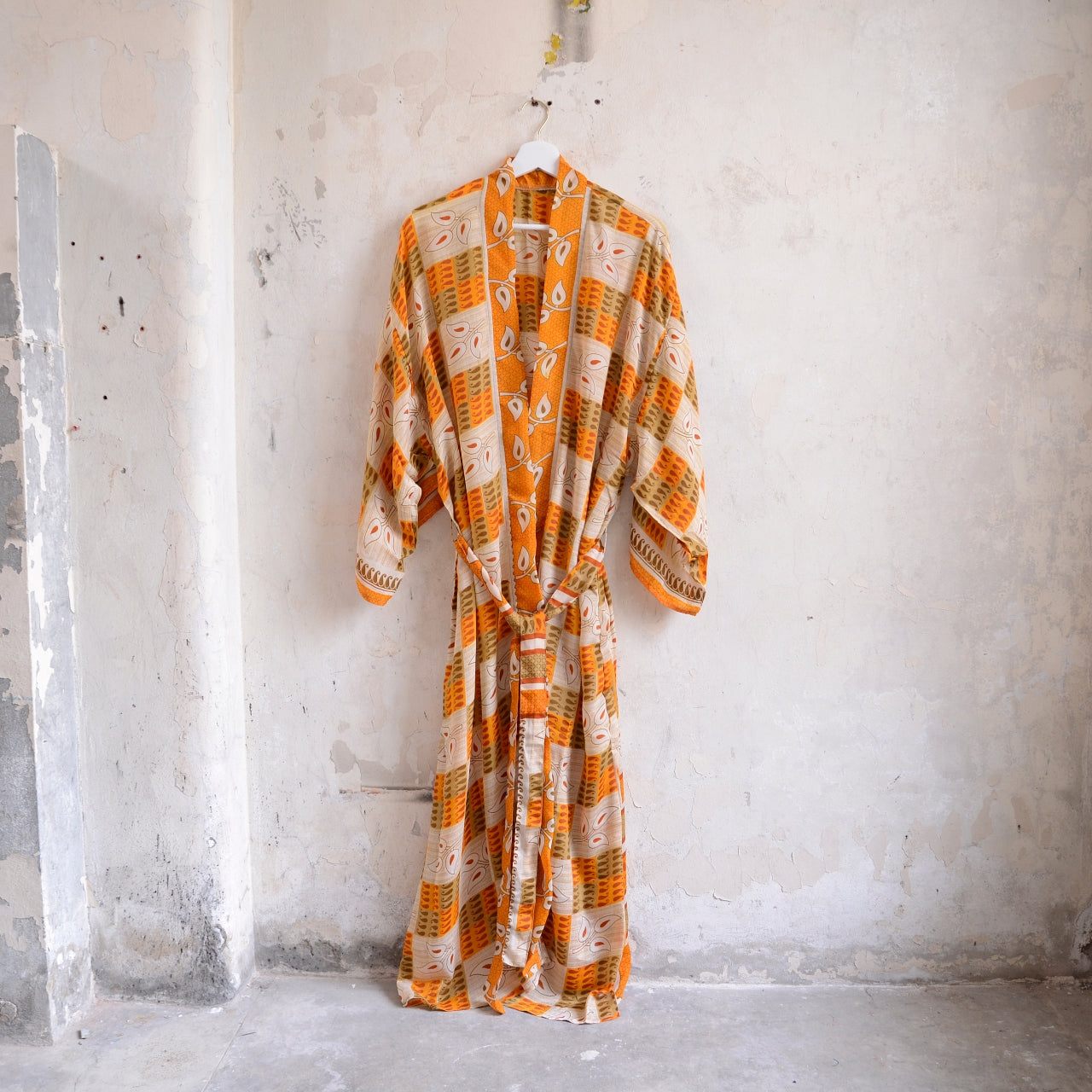 Vintage Saree Silk Kimono / Duster - Long