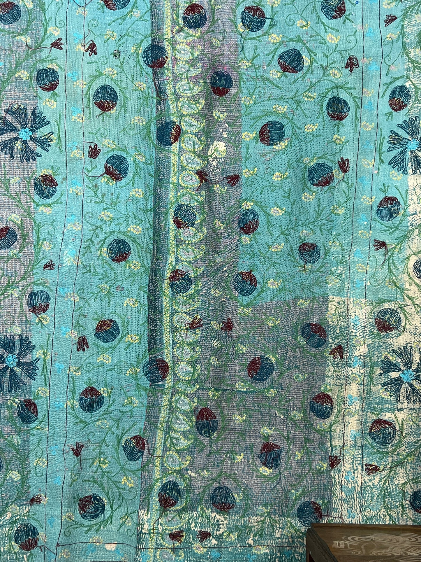 Vintage Kantha Suzani Quilt