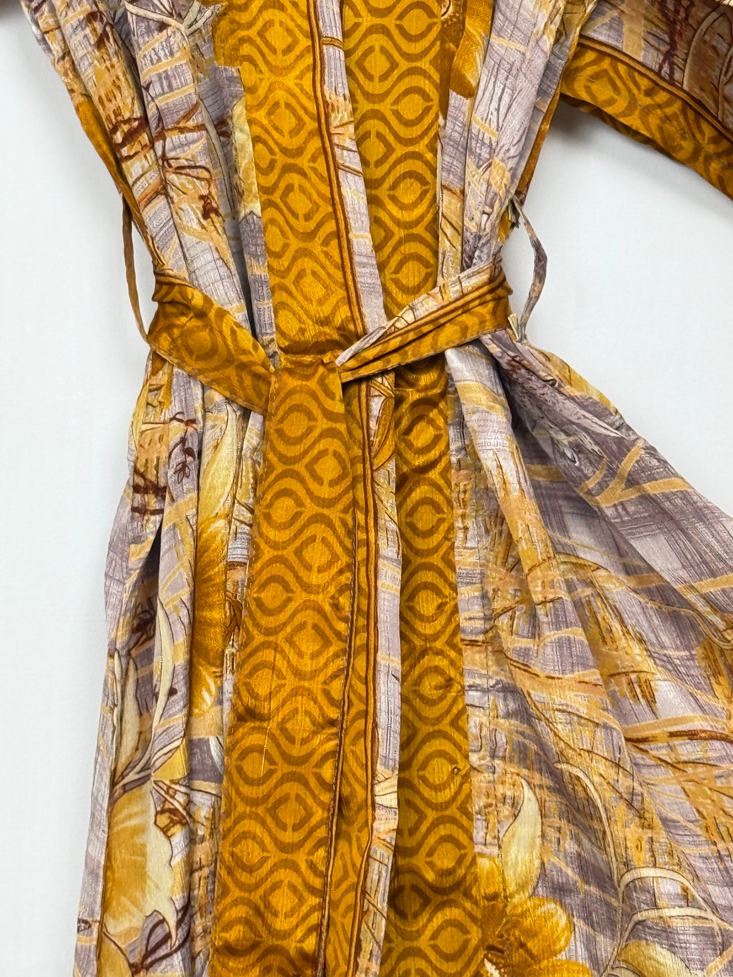 Vintage Saree Silk Kimono / Duster - Long