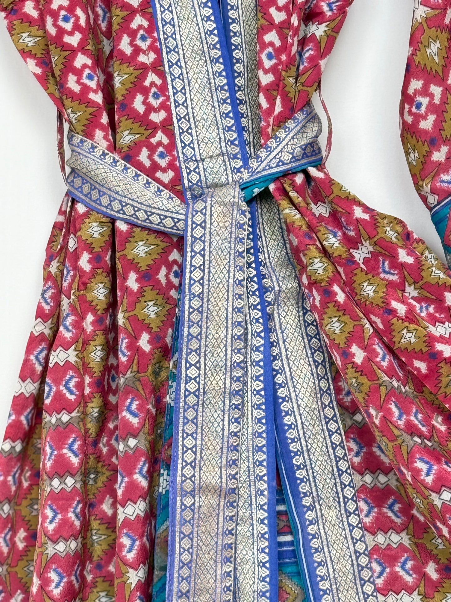 Vintage Saree Silk Kimono / Duster - Long