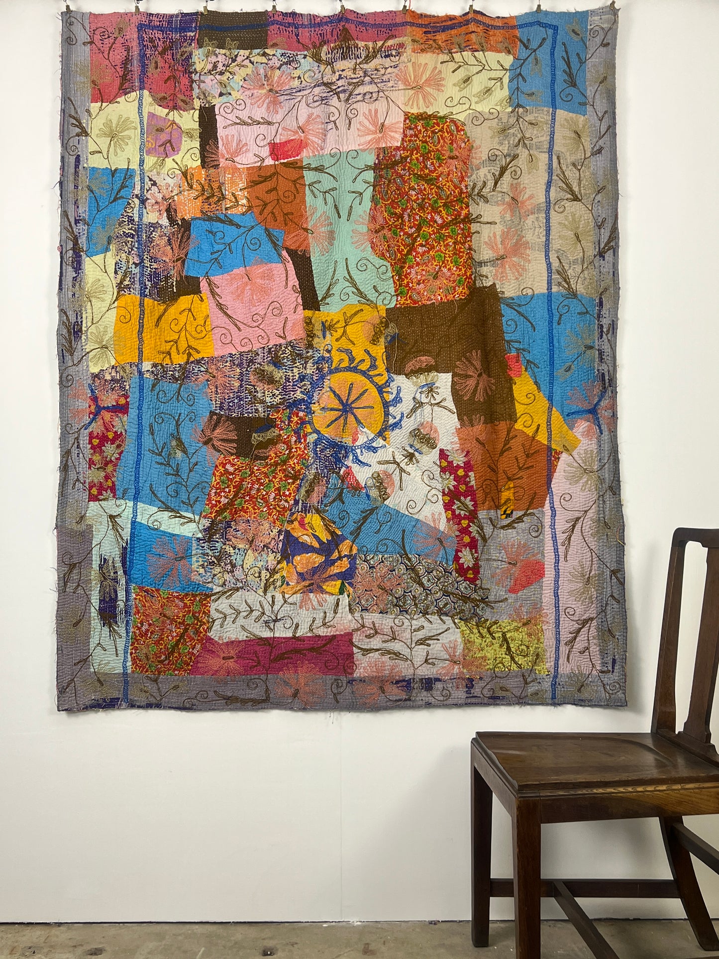 Vintage Kantha Suzani Quilt