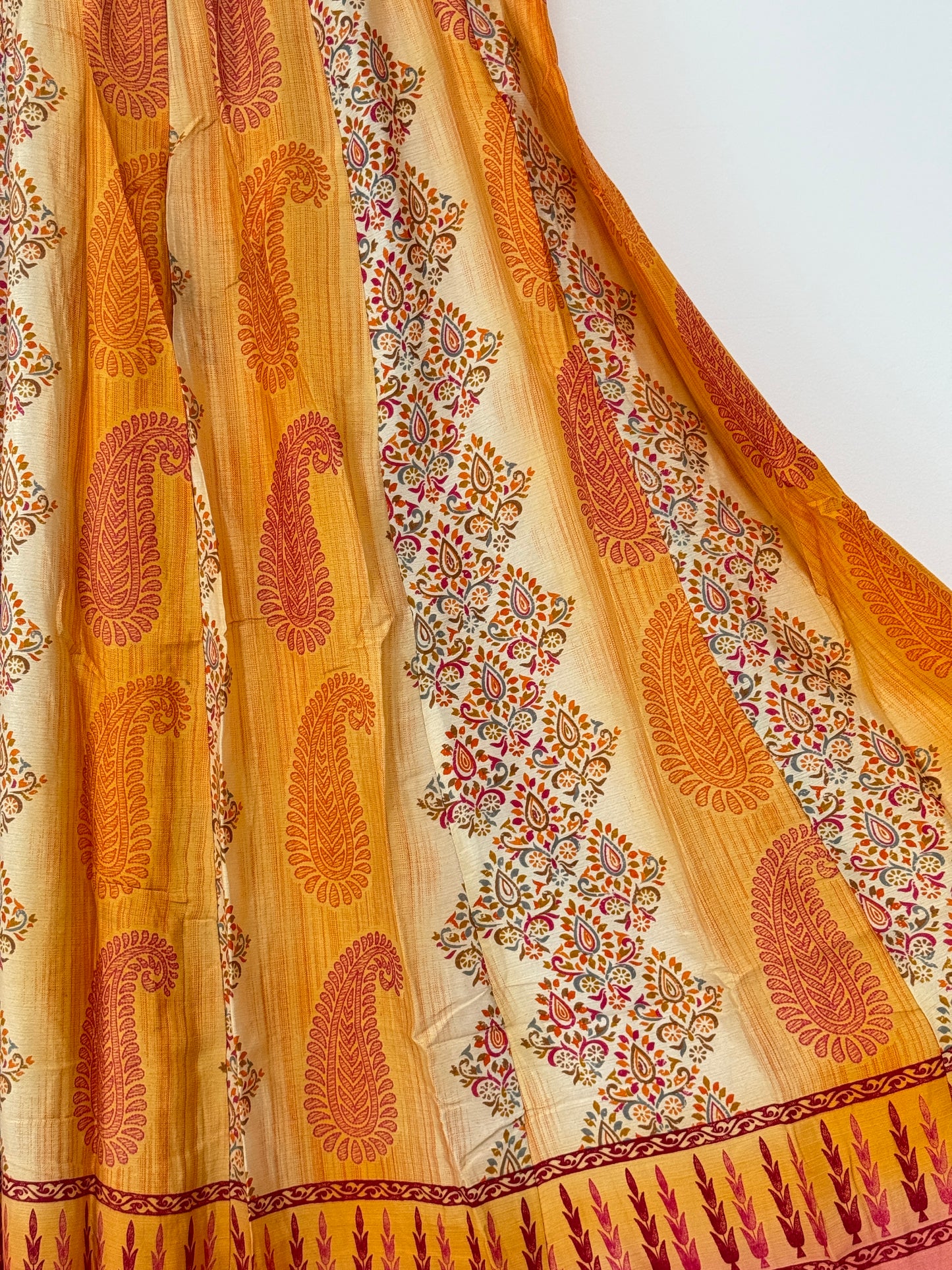 Vintage Saree Silk Pleated Skirt