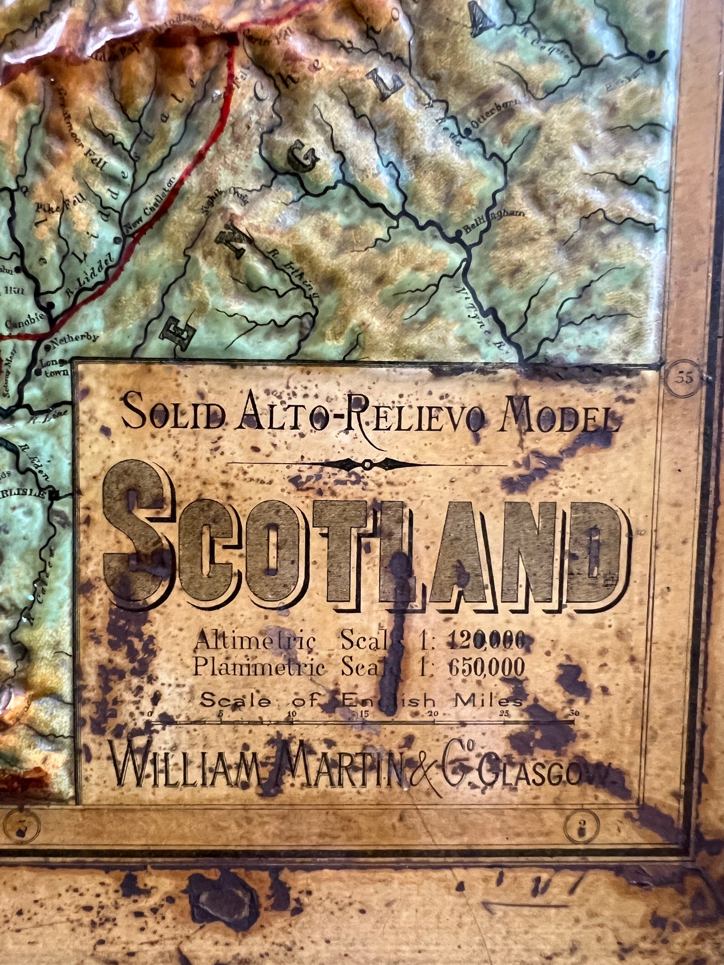 Late 19thC Relief Map of Scotland