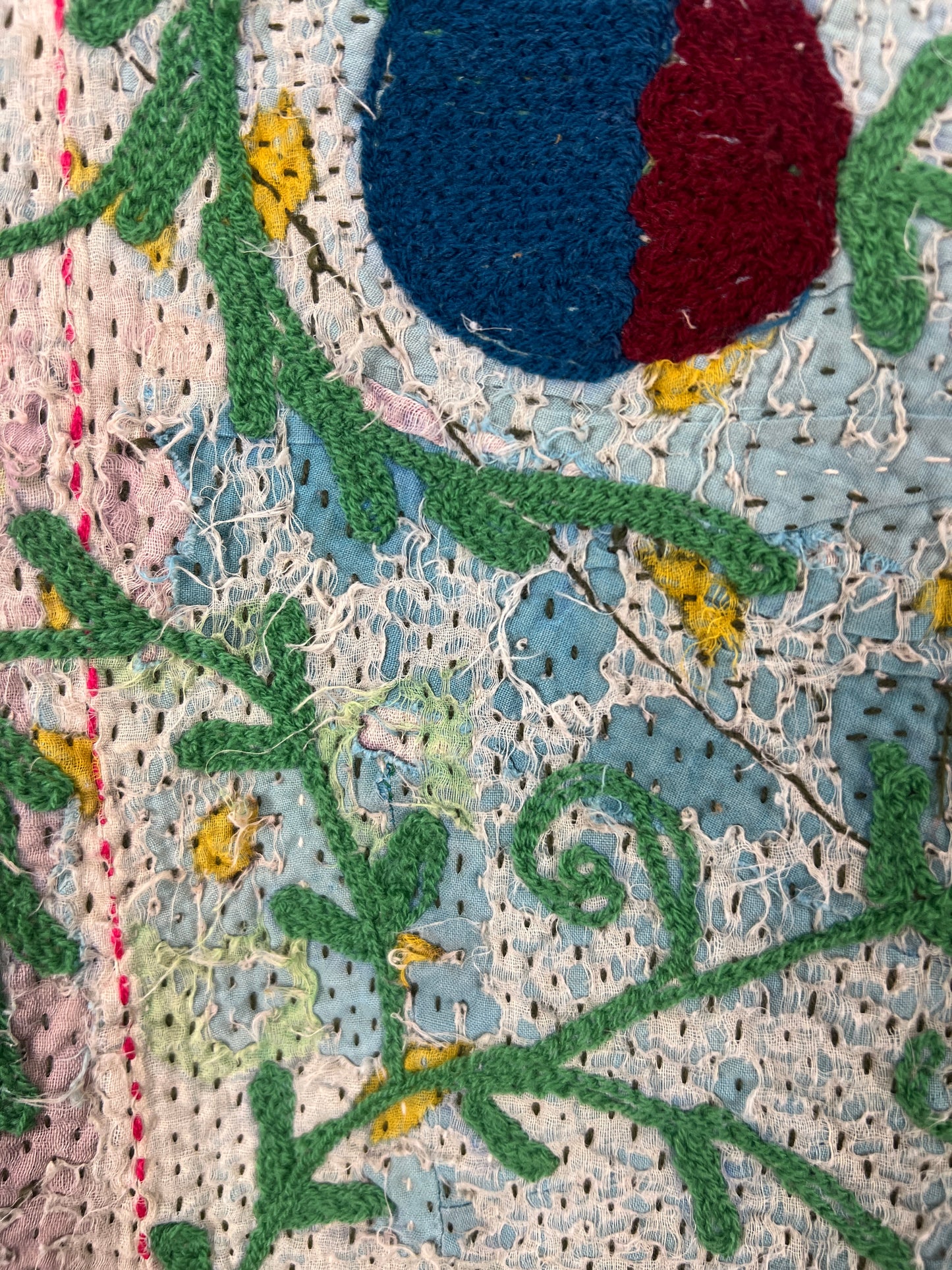 Vintage Kantha Suzani Quilt
