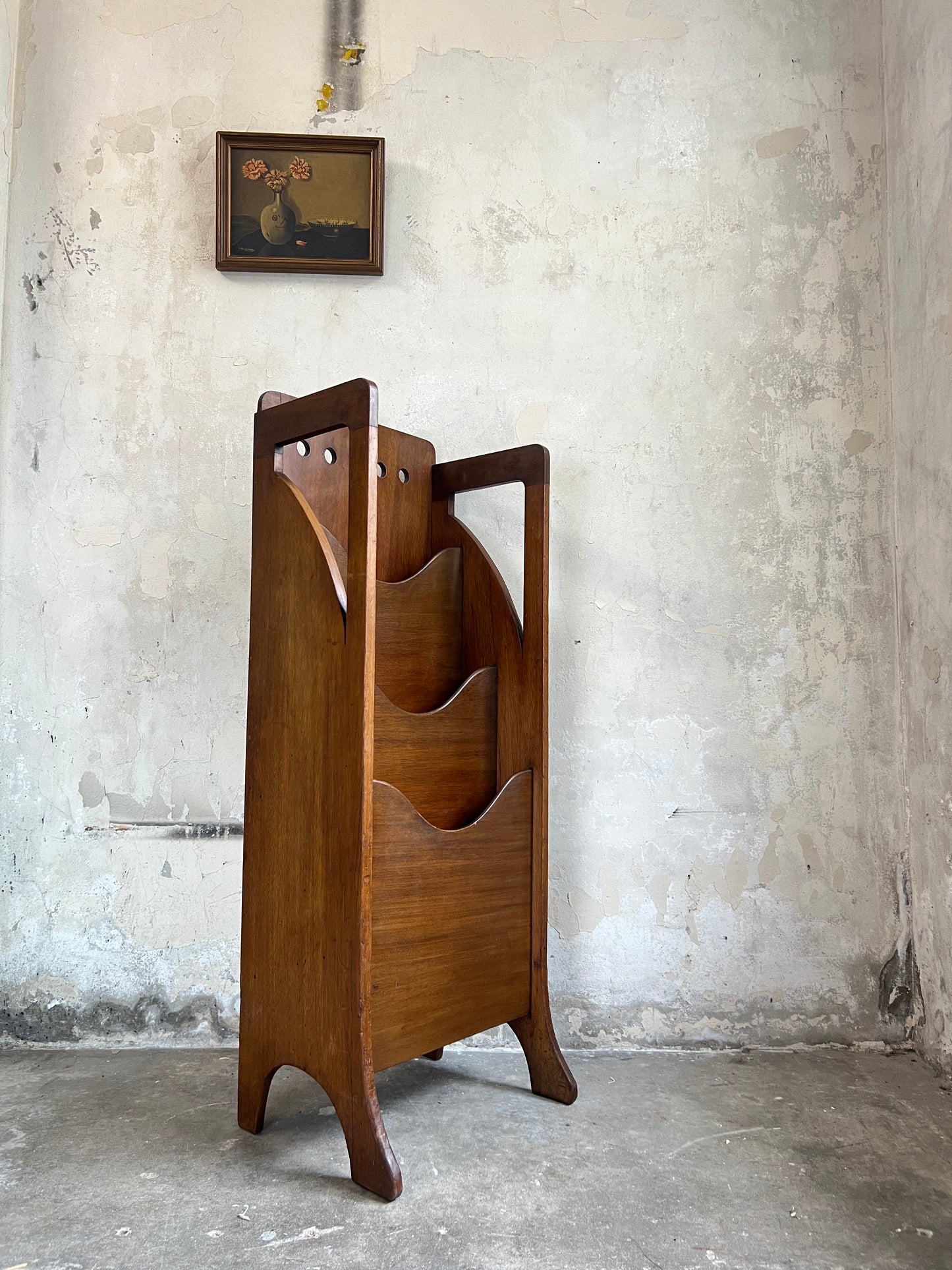 Secessionist style mahogany magazine rack, attributed to Wylie & Lochhead, Glasgow.