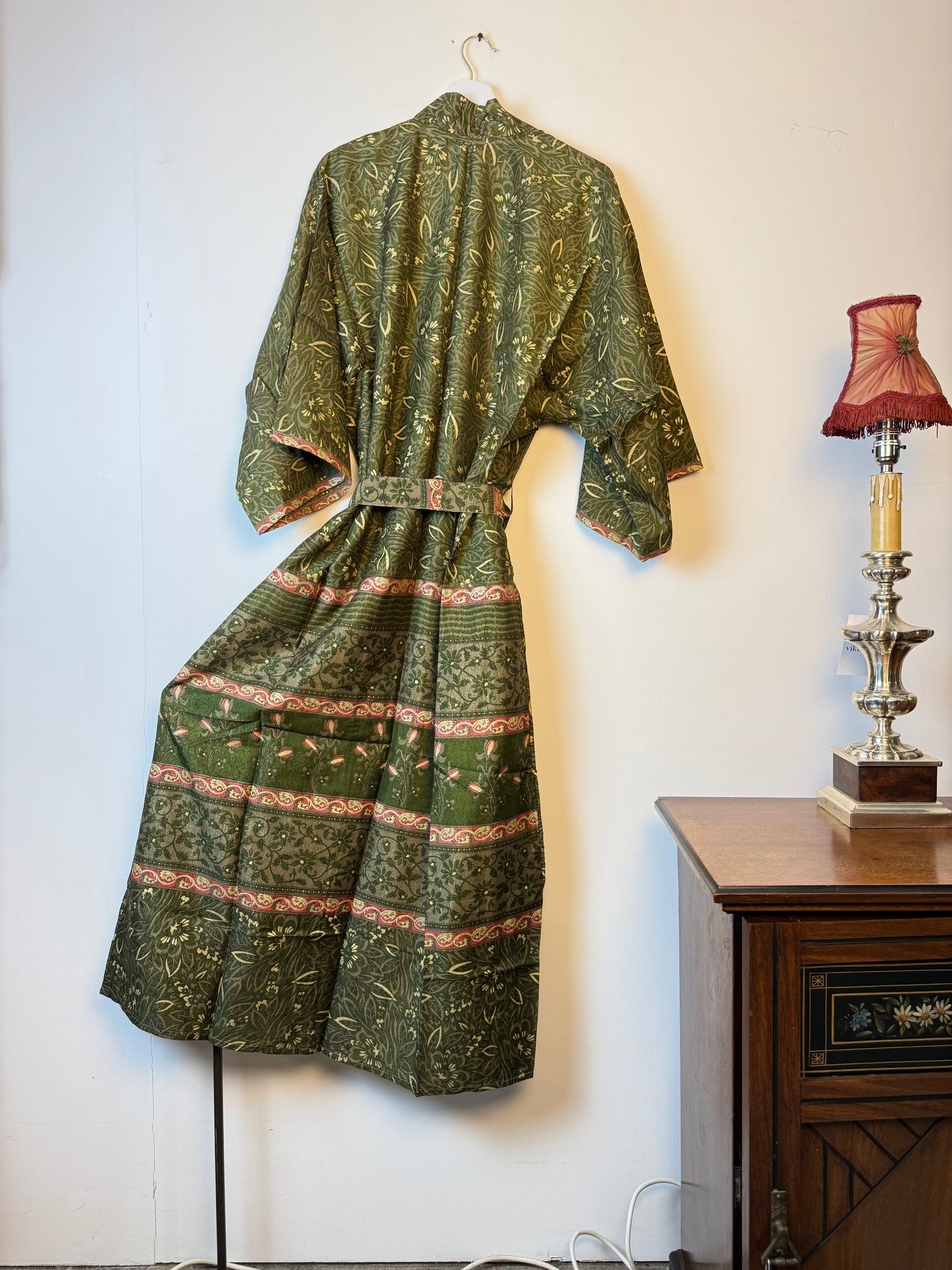 Vintage Saree Silk Kimono / Duster - Long