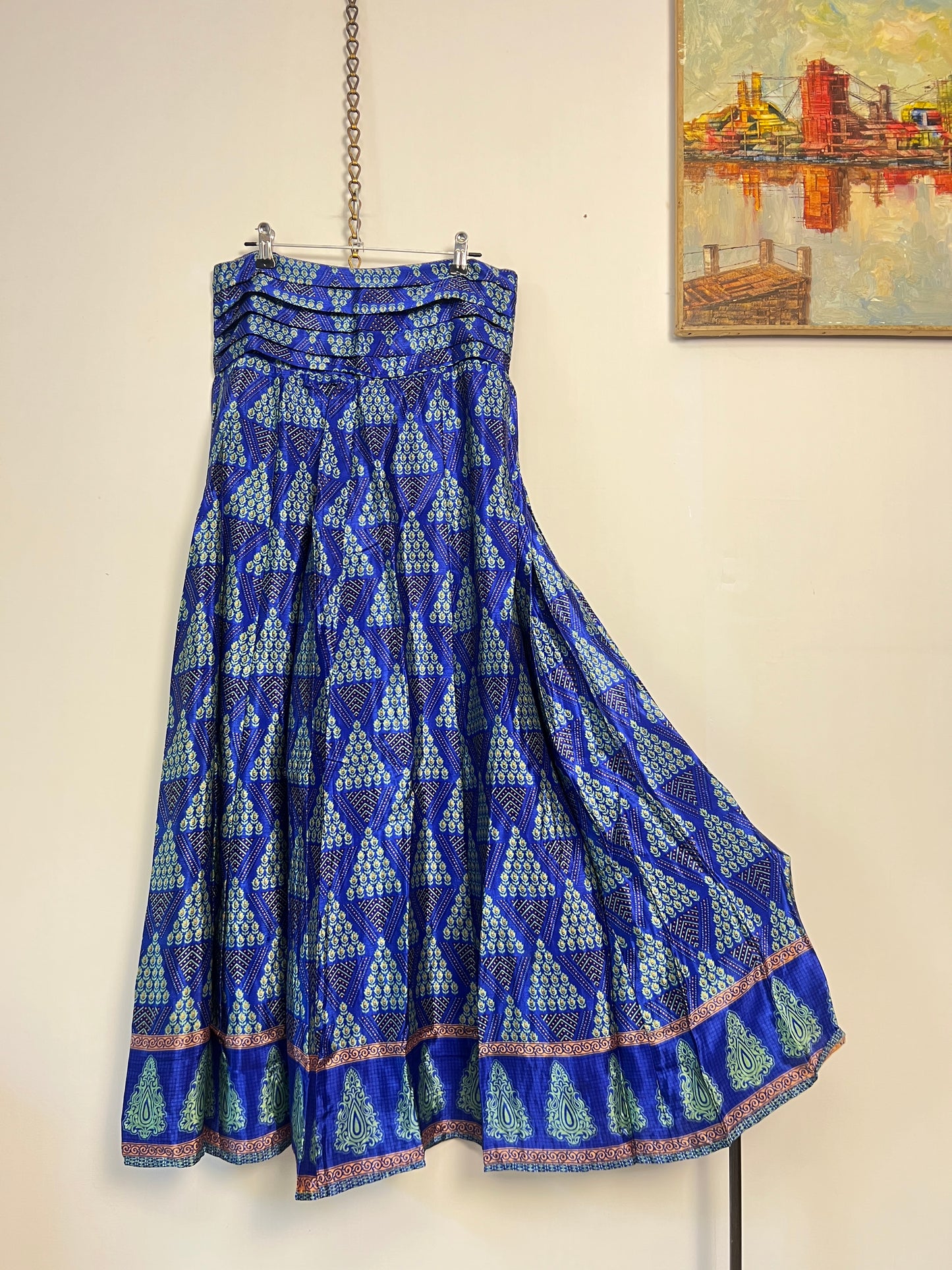 Vintage Saree Silk Pleated Skirt