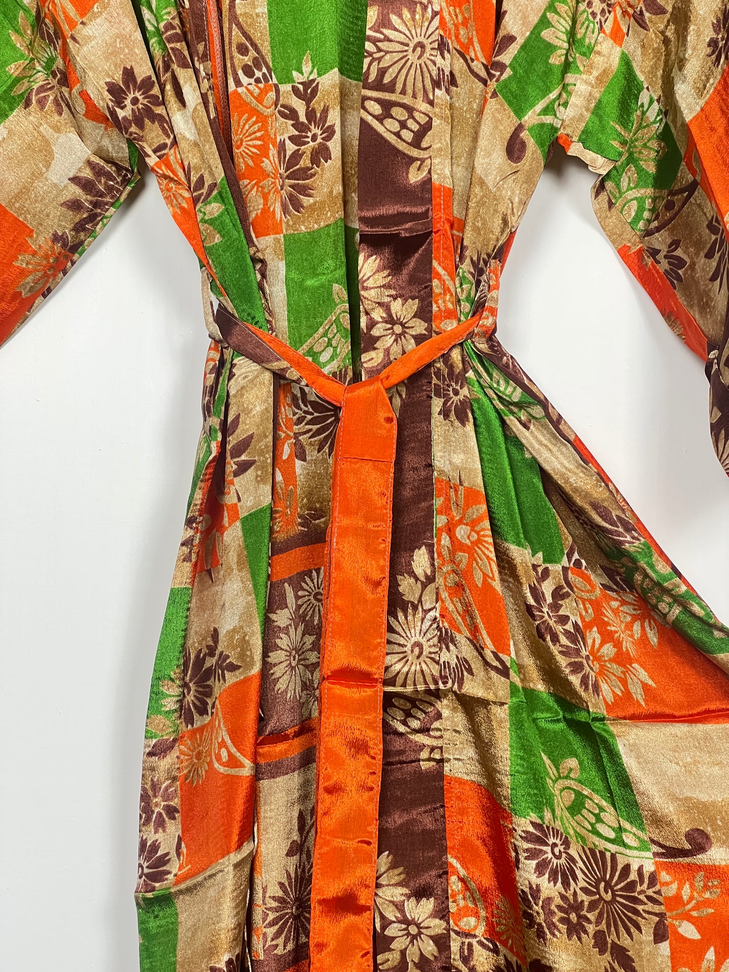 Vintage Saree Silk Kimono / Duster - Long - Wider Unisex Fit