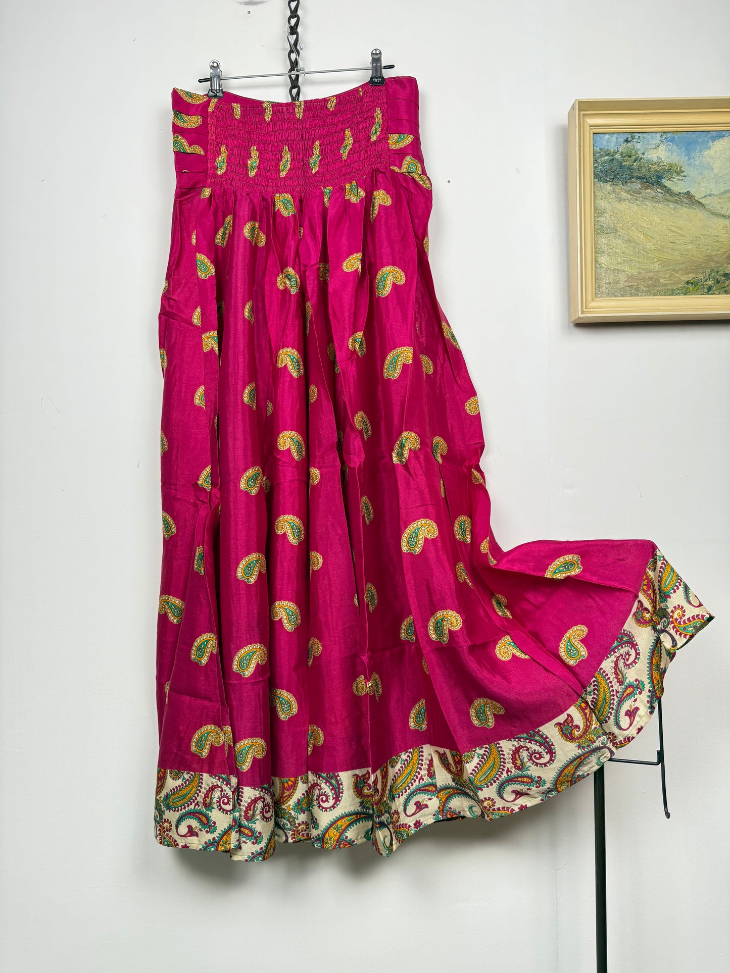 Vintage Saree Silk Pleated Skirt