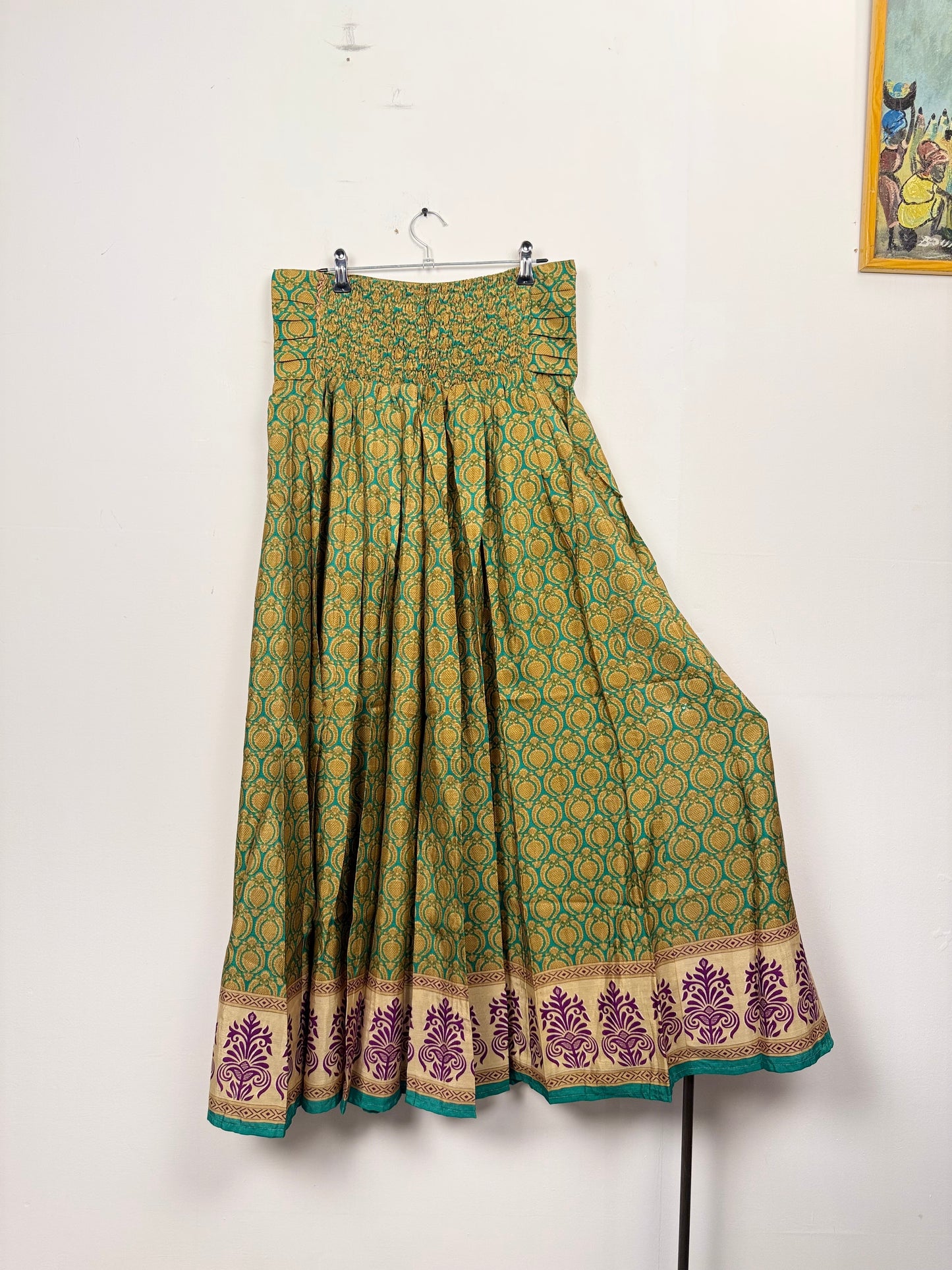 Vintage Saree Silk Pleated Skirt