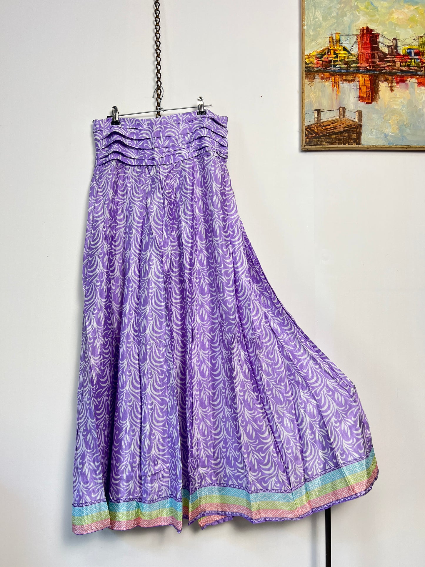 Vintage Saree Silk Pleated Skirt