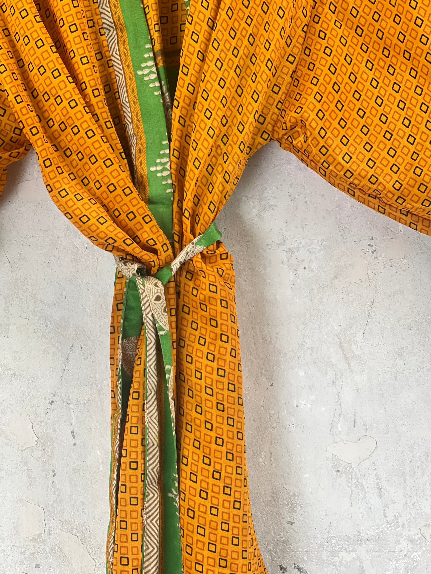 Vintage Saree Silk Kimono / Duster - Short