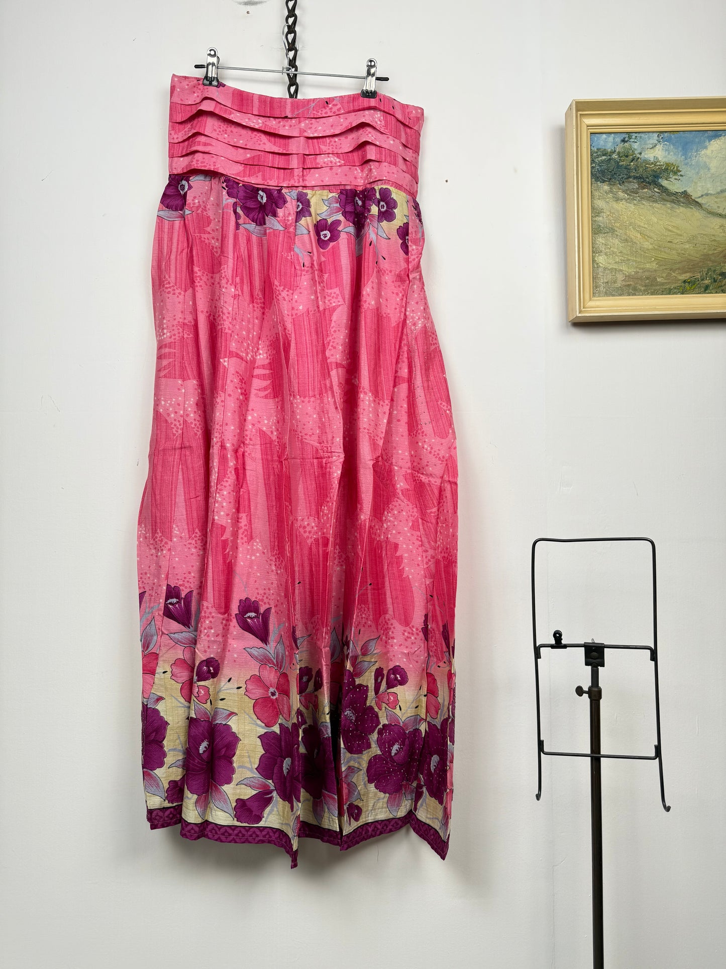 Vintage Saree Silk Pleated Skirt