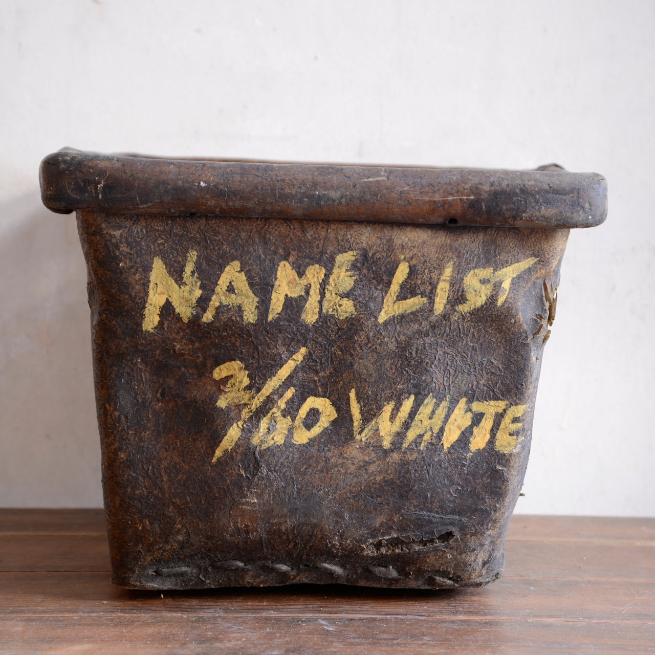 19th Century Buffalo Rawhide Mill Bucket - No 119/Name