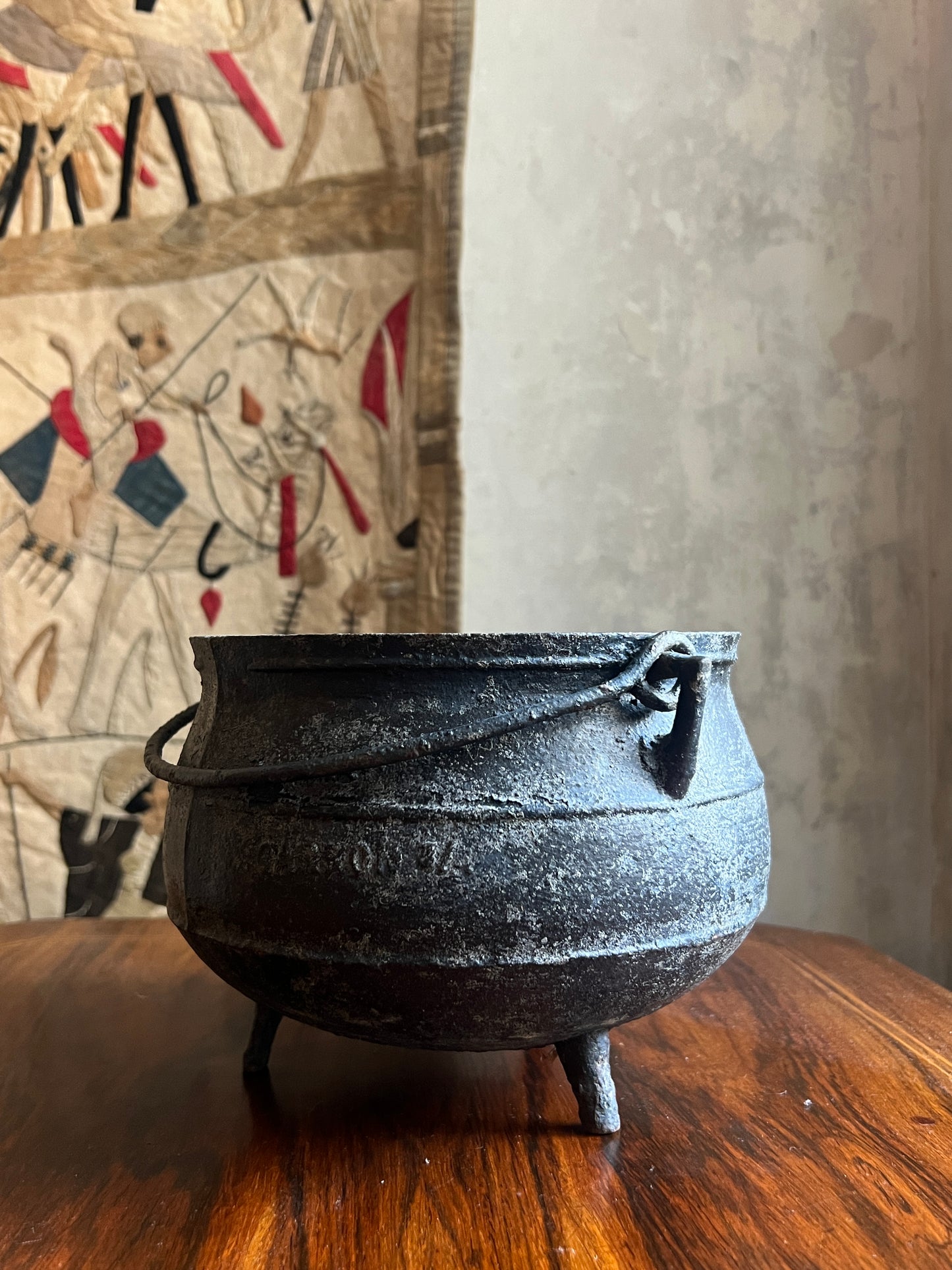 A Diminutive Vernacular Cast Iron Cauldron ~ 19thC Scottish