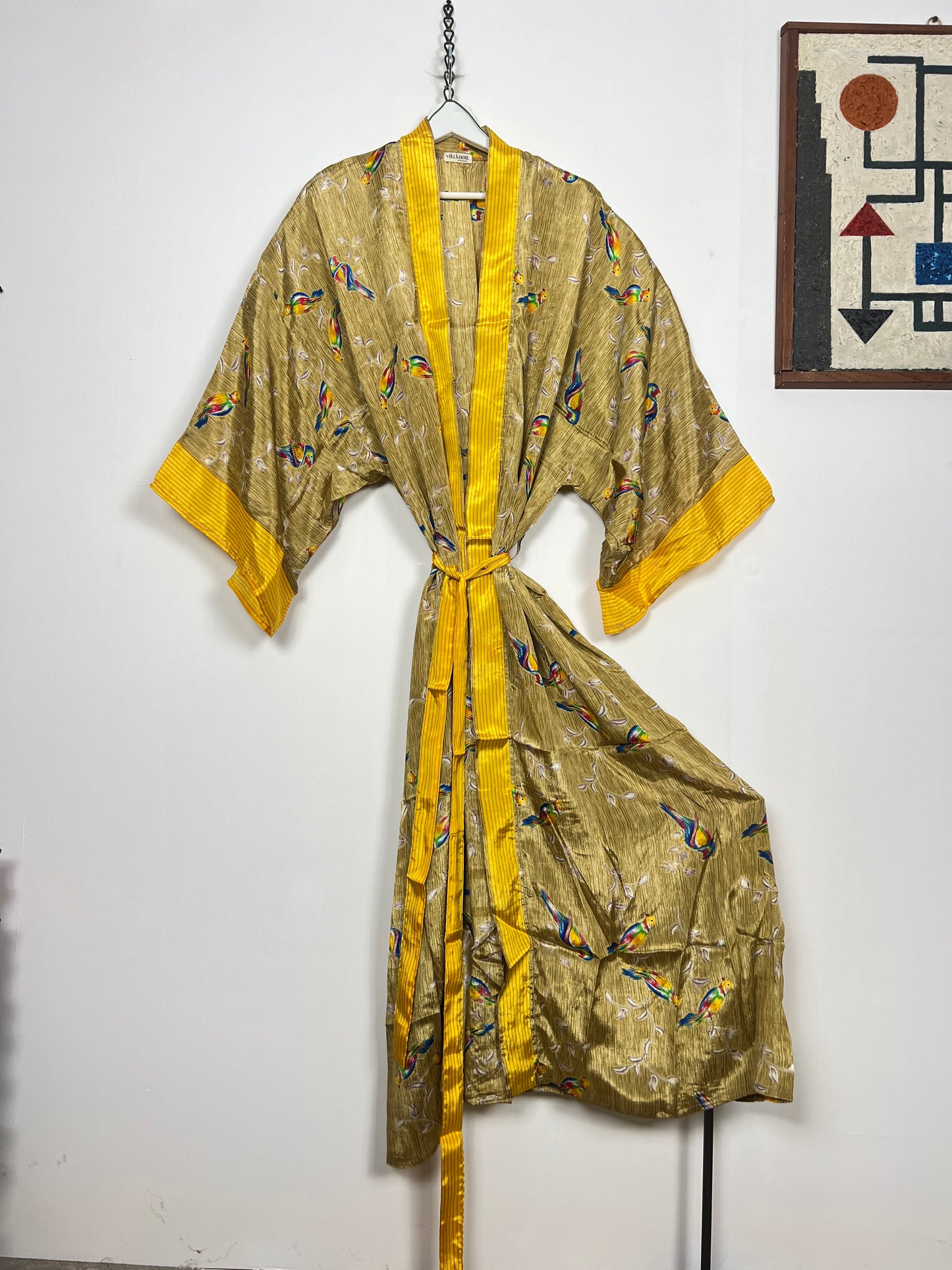 Vintage Saree Silk Kimono / Duster - Long - Wider Unisex Fit