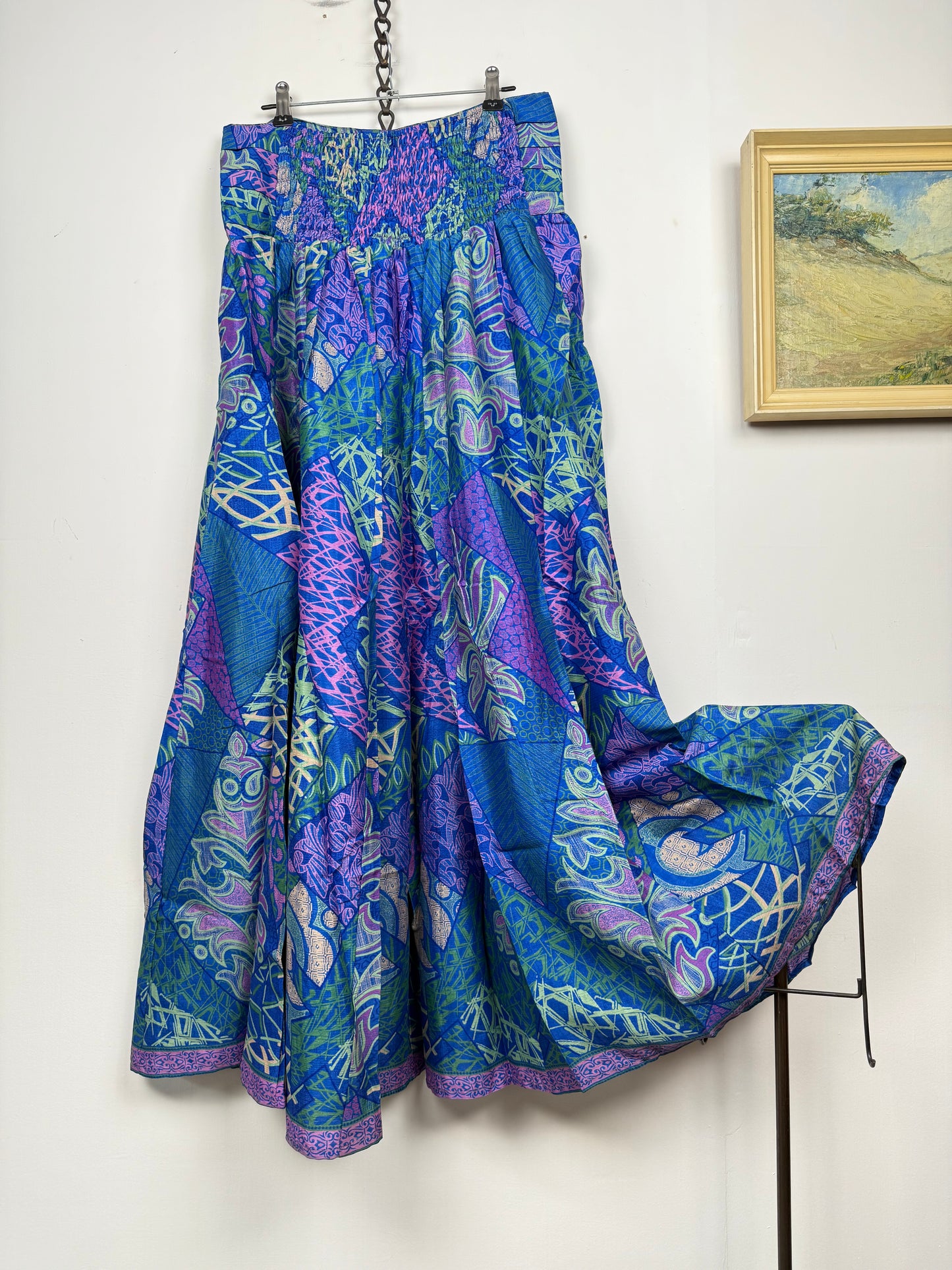 Vintage Saree Silk Pleated Skirt