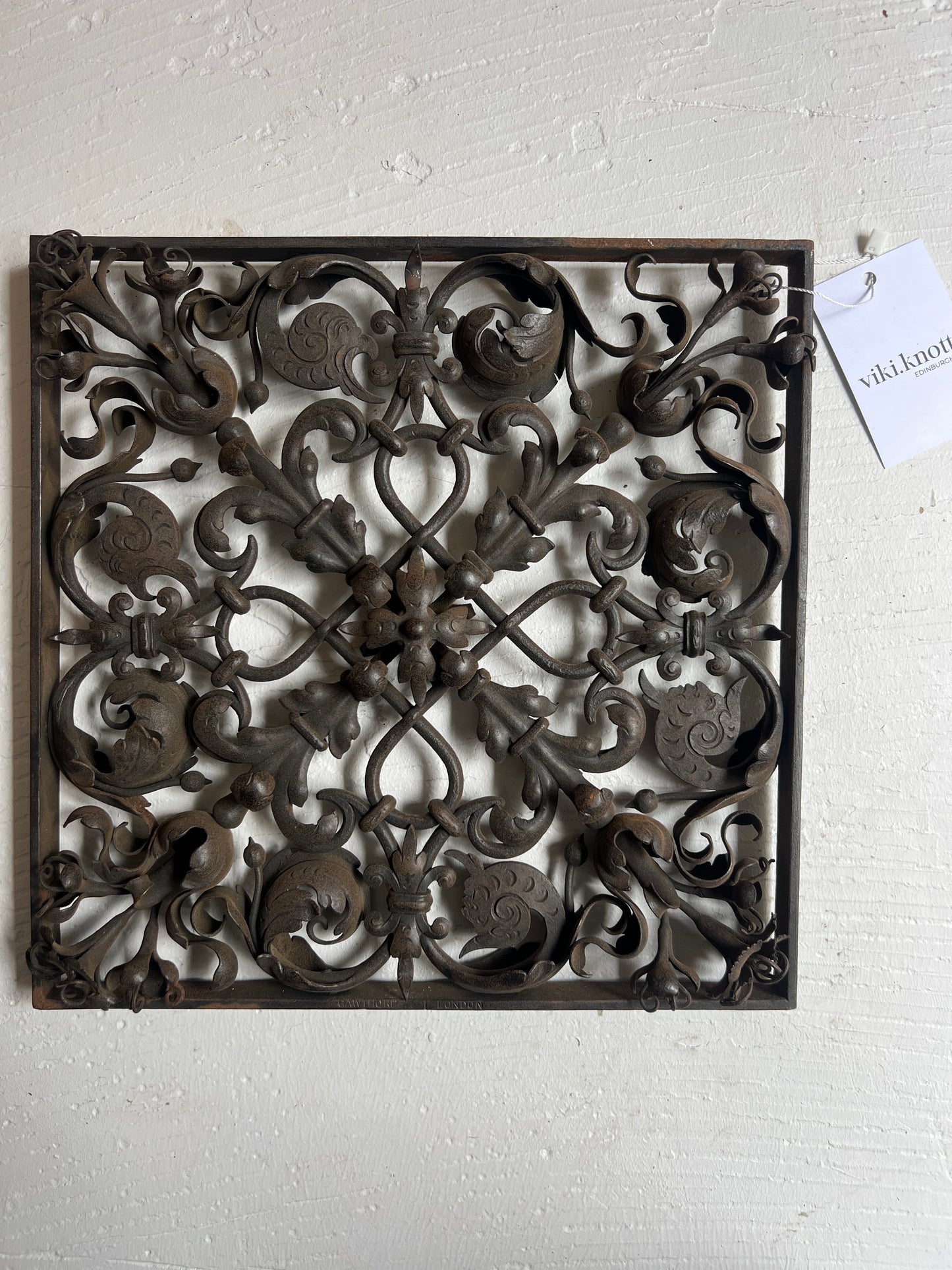 Wrought Iron Ornamental Panel by Gawthorp & Sons London c1900