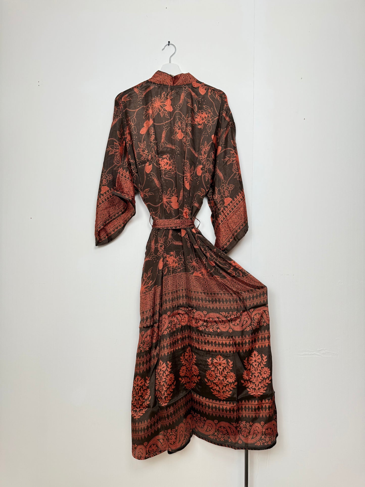 Vintage Saree Silk Kimono / Duster - Long
