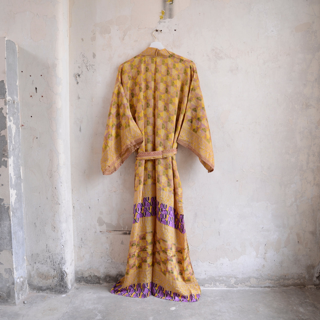 Vintage Saree Silk Kimono / Duster - Long