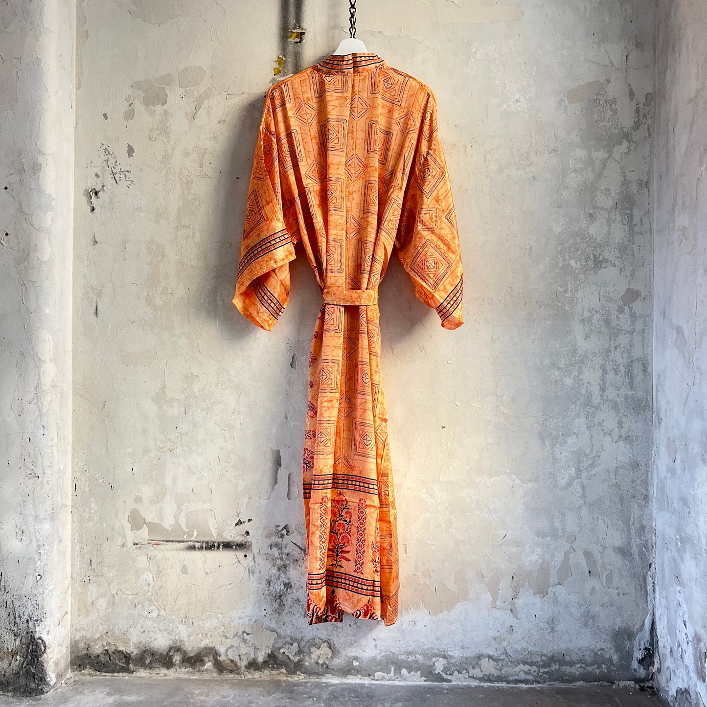 Vintage Saree Silk Kimono / Duster - Long