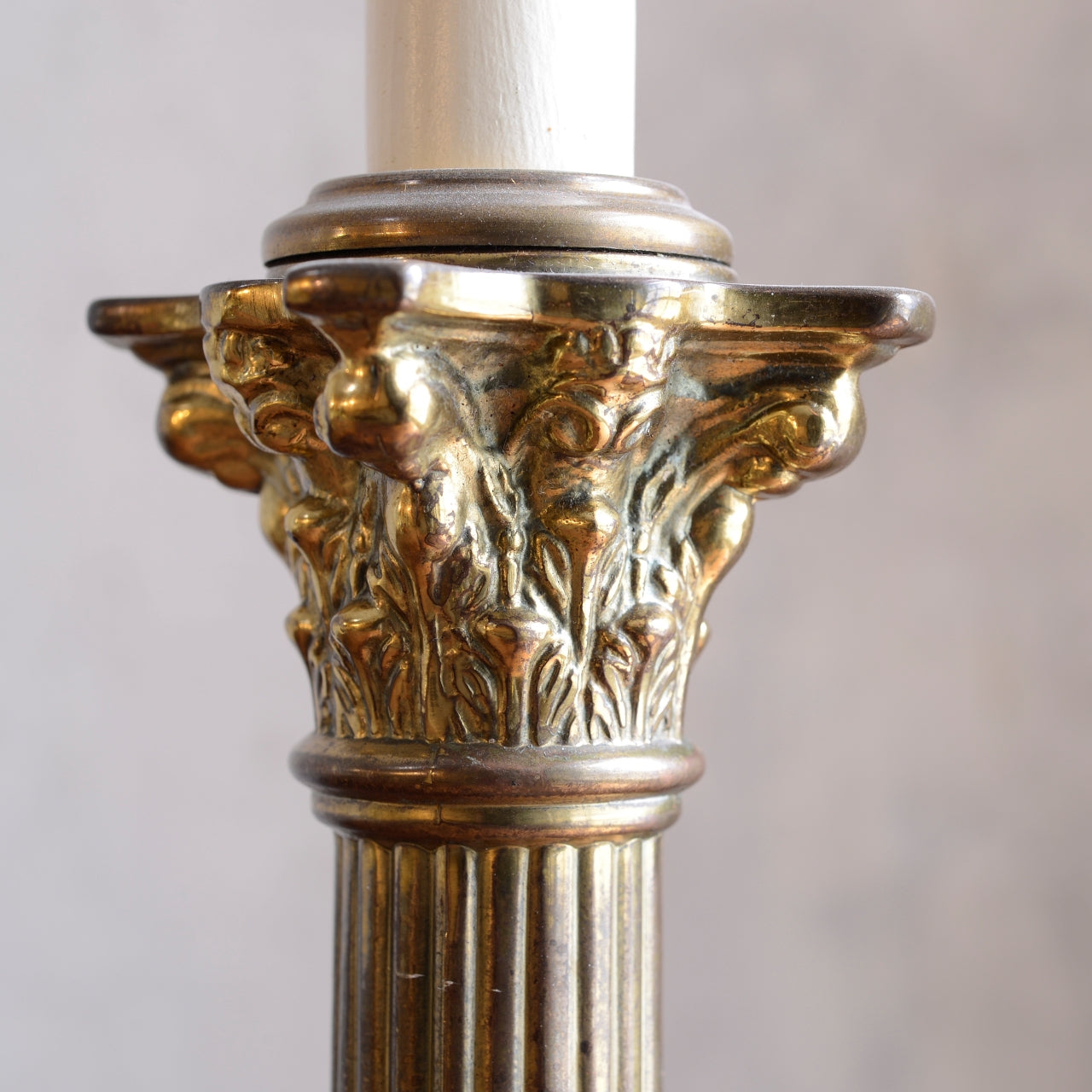 Brass Fluted Corinthian Column Table Lamp