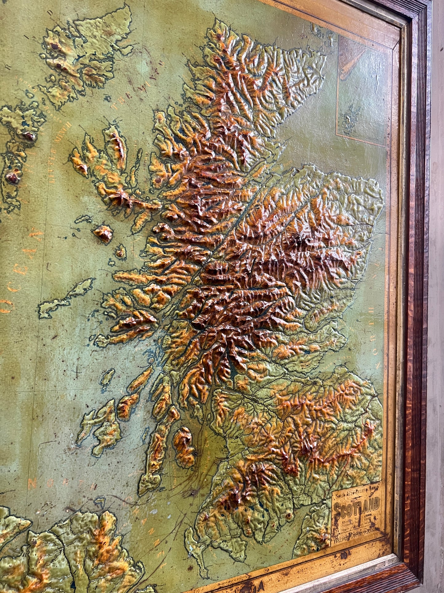 Late 19thC Relief Map of Scotland