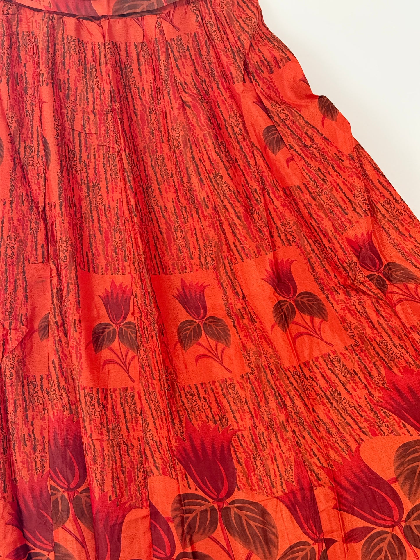 Vintage Saree Silk Pleated Skirt