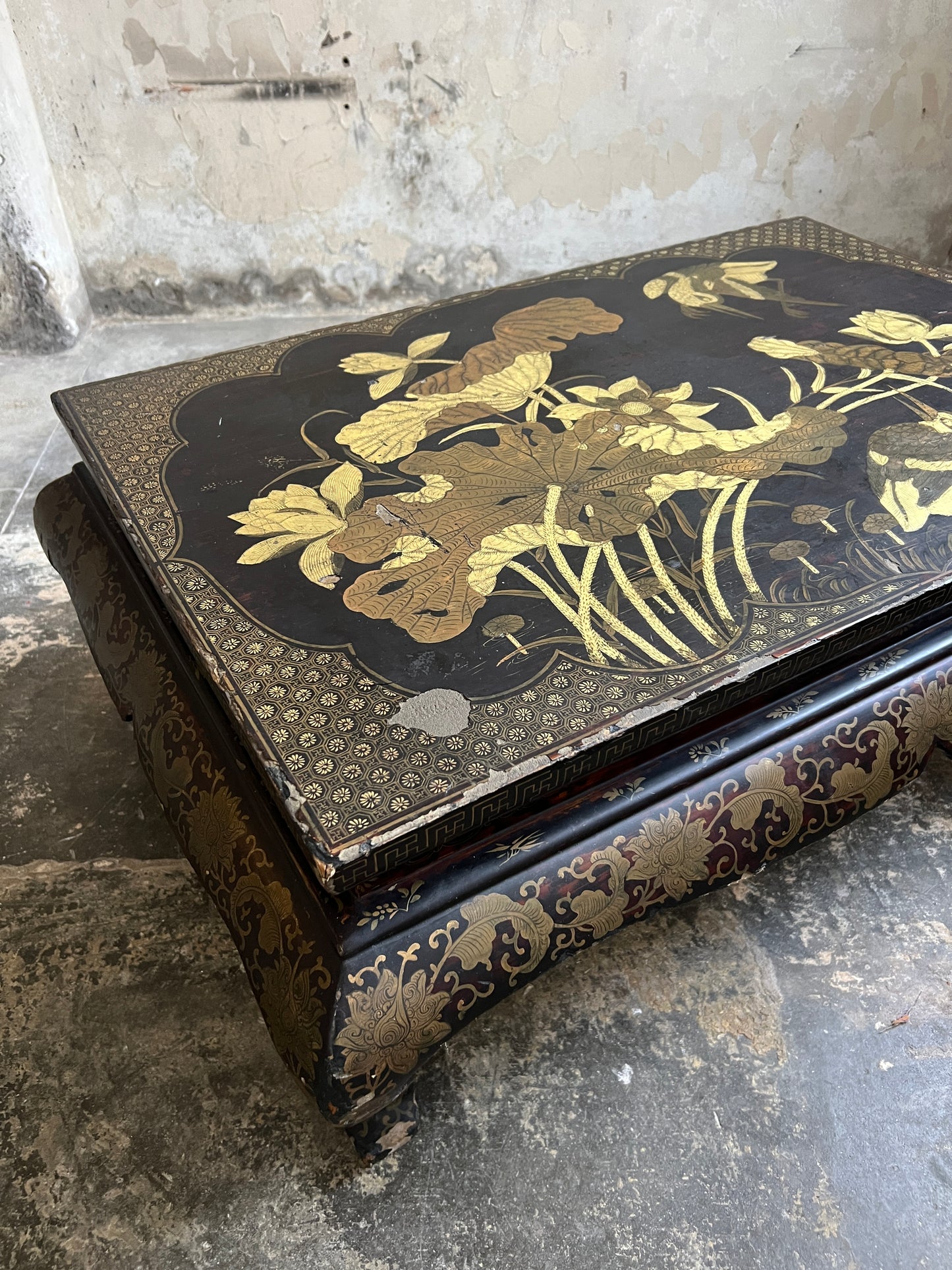 A Chinese Export Lacquered Coffee Table