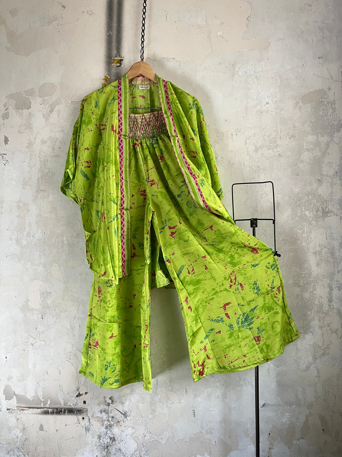 Vintage Saree Silk Trousers & Shirt Co-ordinated Set