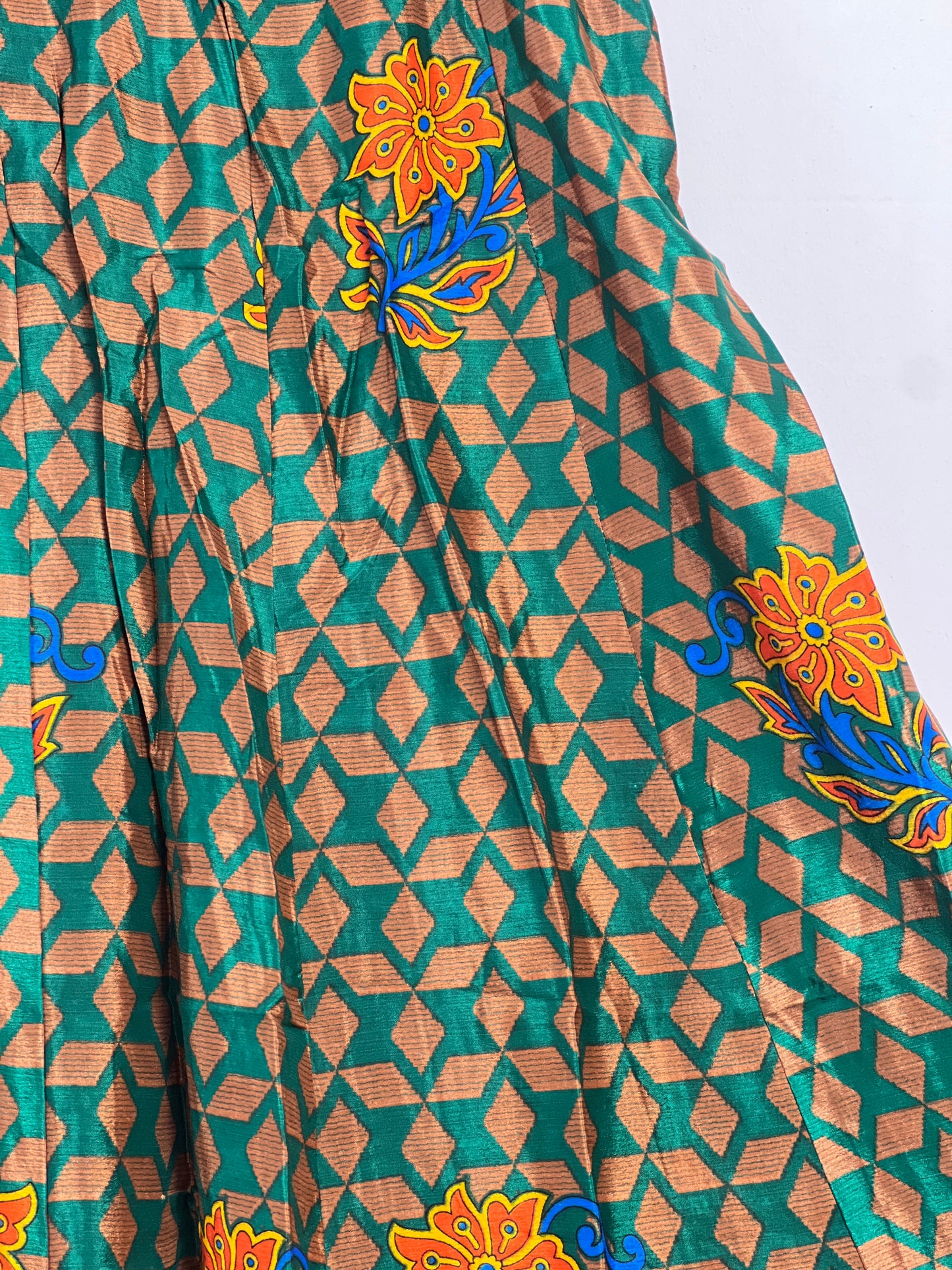 Vintage Saree Silk Pleated Skirt