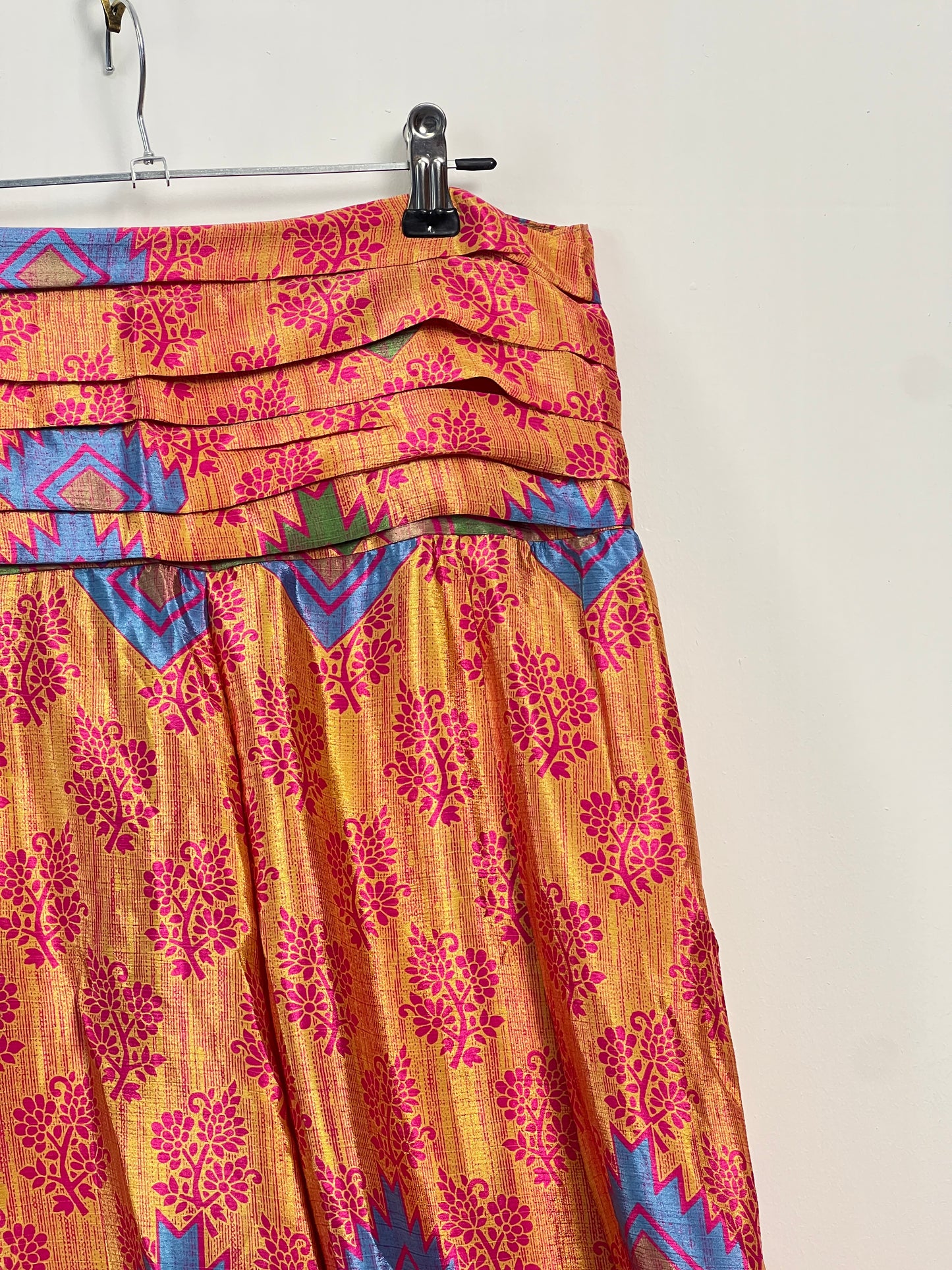 Vintage Saree Silk Pleated Skirt