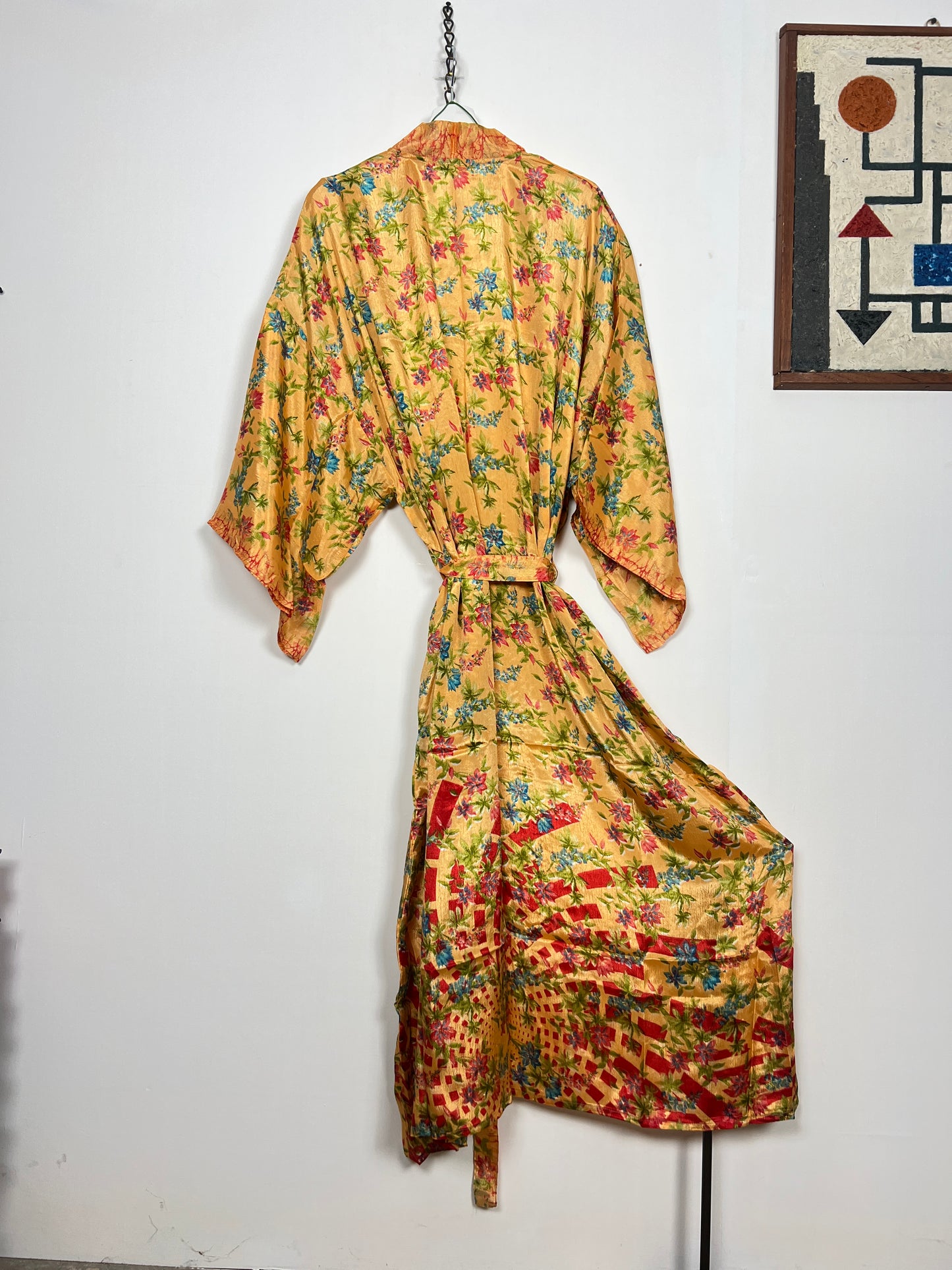 Vintage Saree Silk Kimono / Duster - Long - Wider Unisex Fit