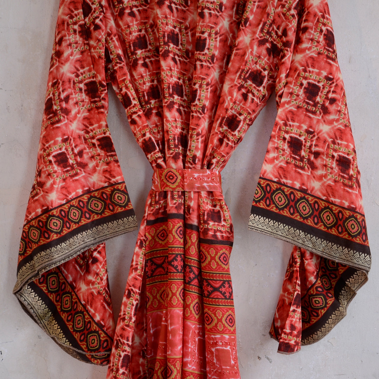 Vintage Saree Silk Batwing Kimono