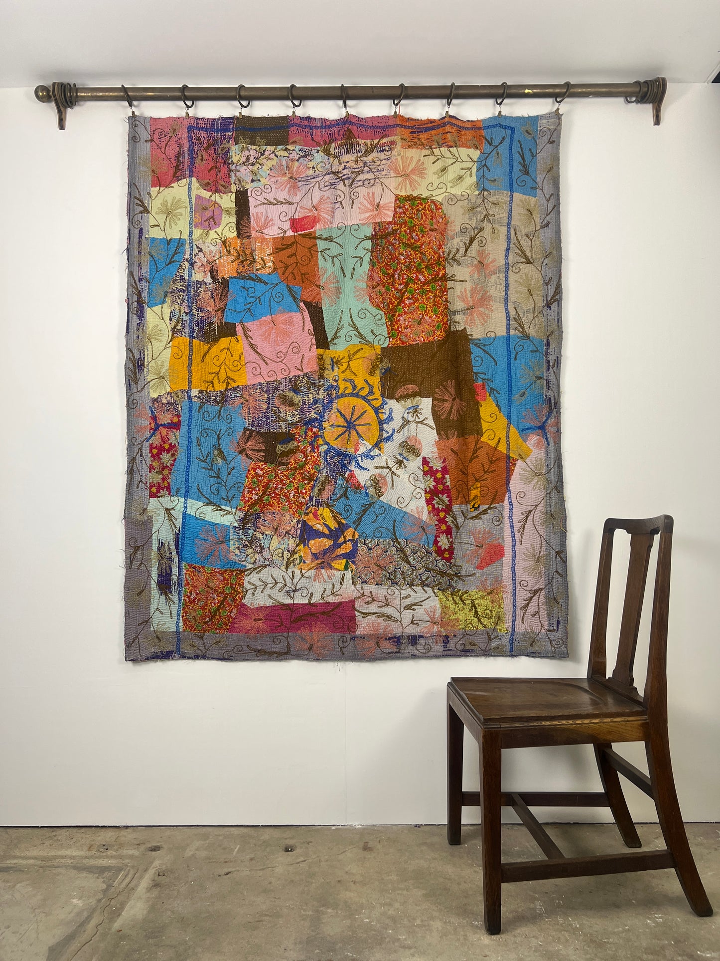 Vintage Kantha Suzani Quilt